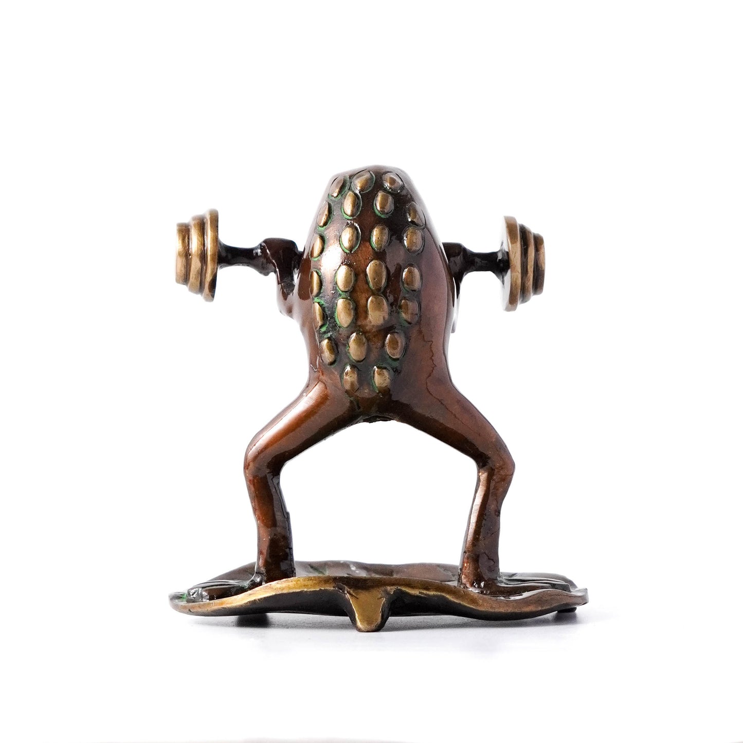 Frog Lifting Weights, Unique Modern Showpiece, Brass | VARYRA - VARYRA