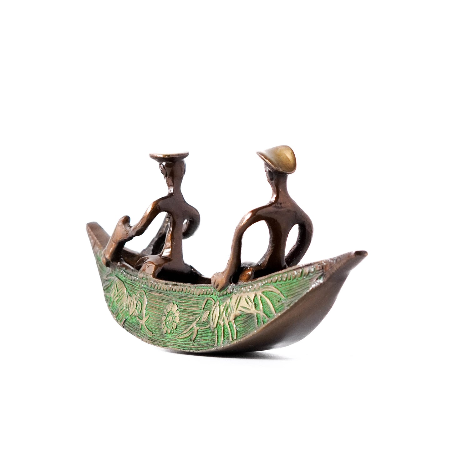 Boat with Oarsmen, Vintage Curio Decor, Brass | VARYRA - VARYRA