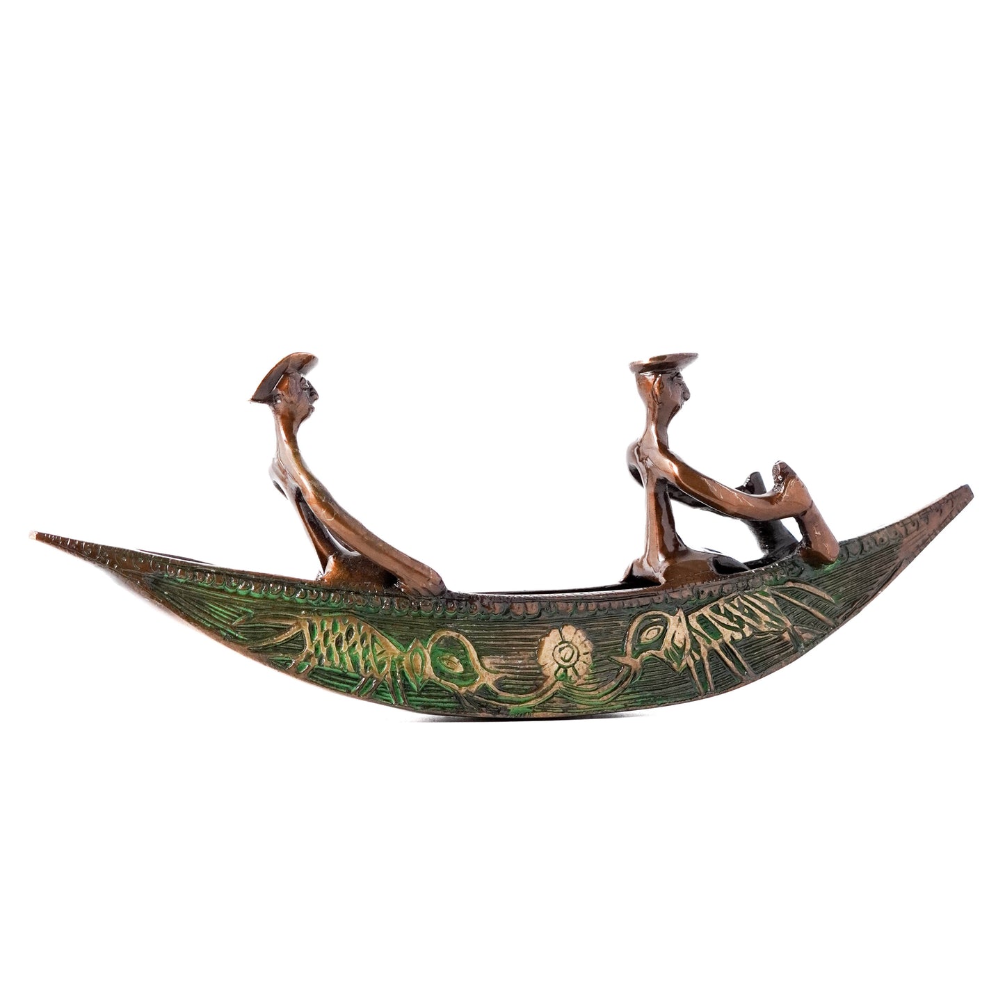 Boat with Oarsmen, Vintage Curio Decor, Brass | VARYRA - VARYRA