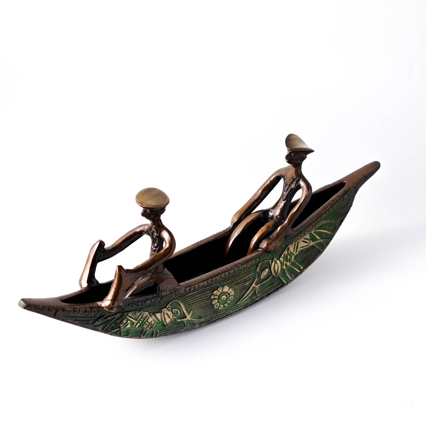 Boat with Oarsmen, Vintage Curio Decor, Brass | VARYRA - VARYRA