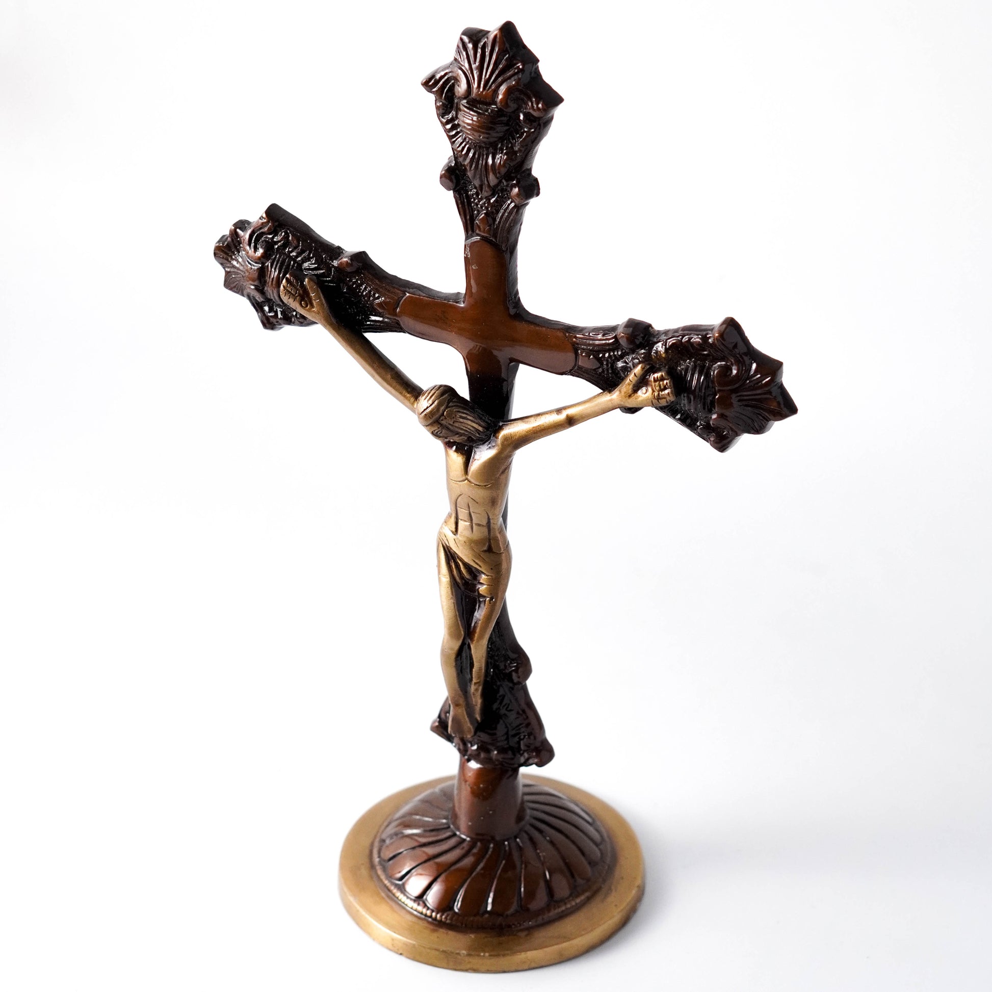 Vintage Brass Jesus Christ Cross - Iconic Christian Home Decor | VARYRA - VARYRA