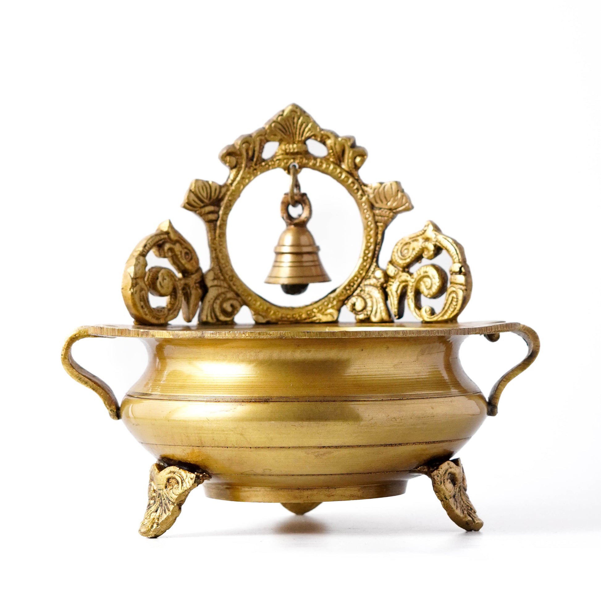 Handmade Brass Urli with Center Bell - Traditional Home and Pooja Decor | VARYRA - VARYRA