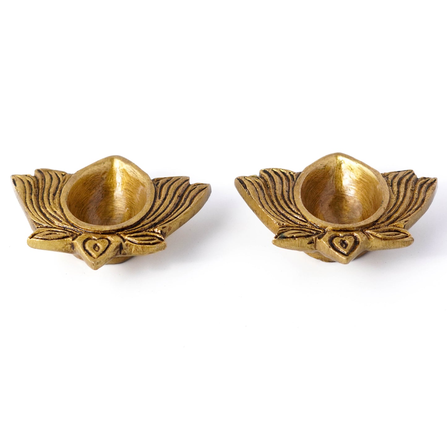 Kamal Prabha Brass Diya, Puja Deepak, Set of 2 | VARYRA - VARYRA