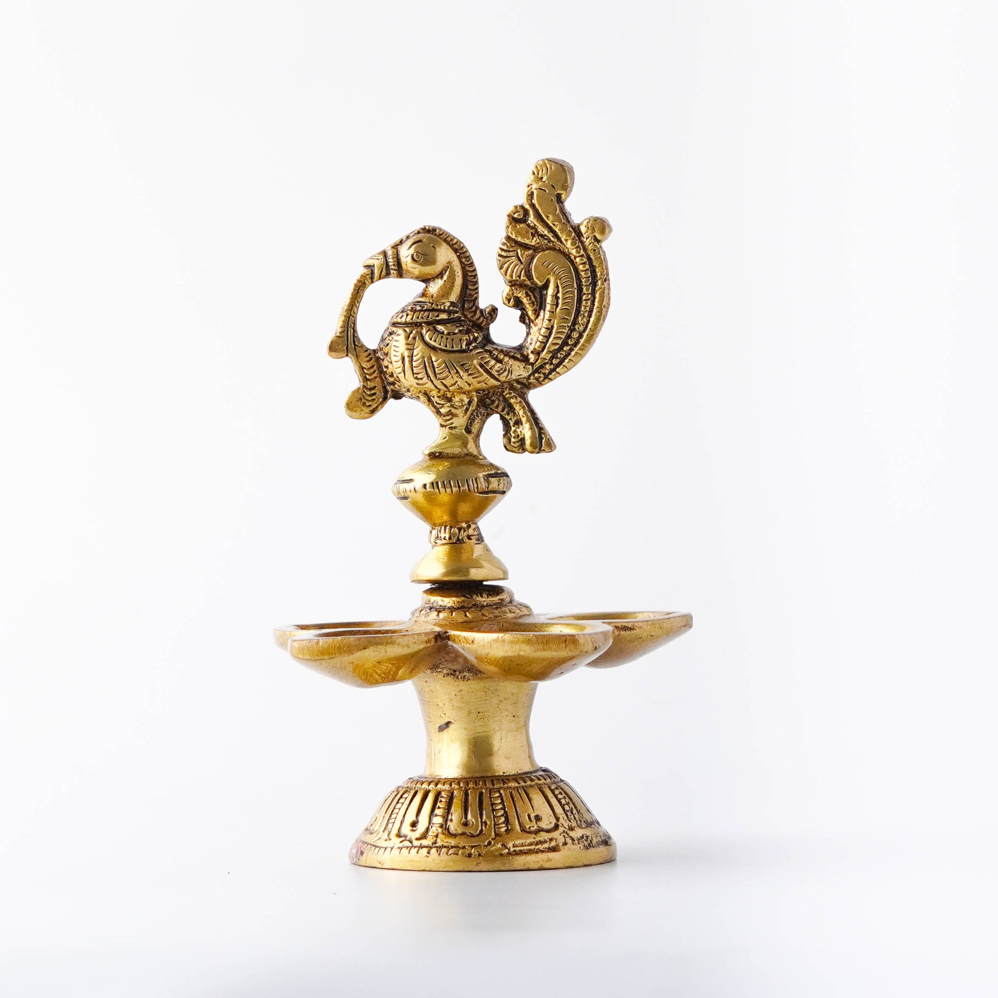 Annapakshi Bird Panch Diya, Brass Deepak for Home Decor | VARYRA - VARYRA