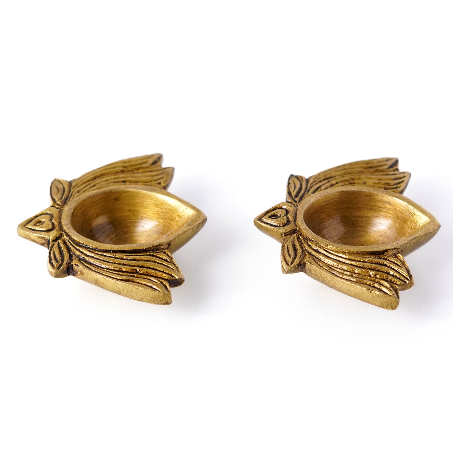 Kamal Prabha Brass Diya, Puja Deepak, Set of 2 | VARYRA - VARYRA