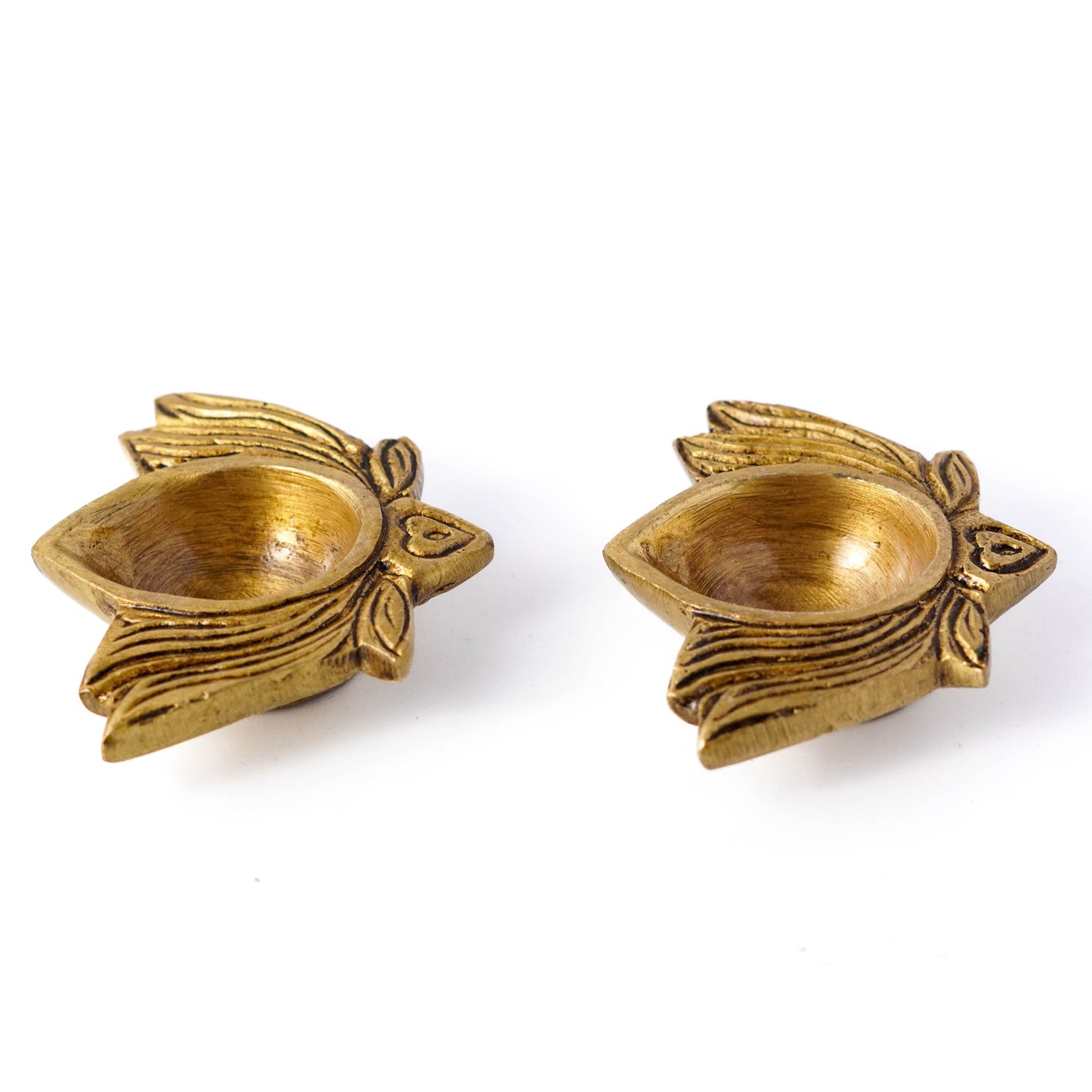 Kamal Prabha Brass Diya, Puja Deepak, Set of 2 | VARYRA - VARYRA