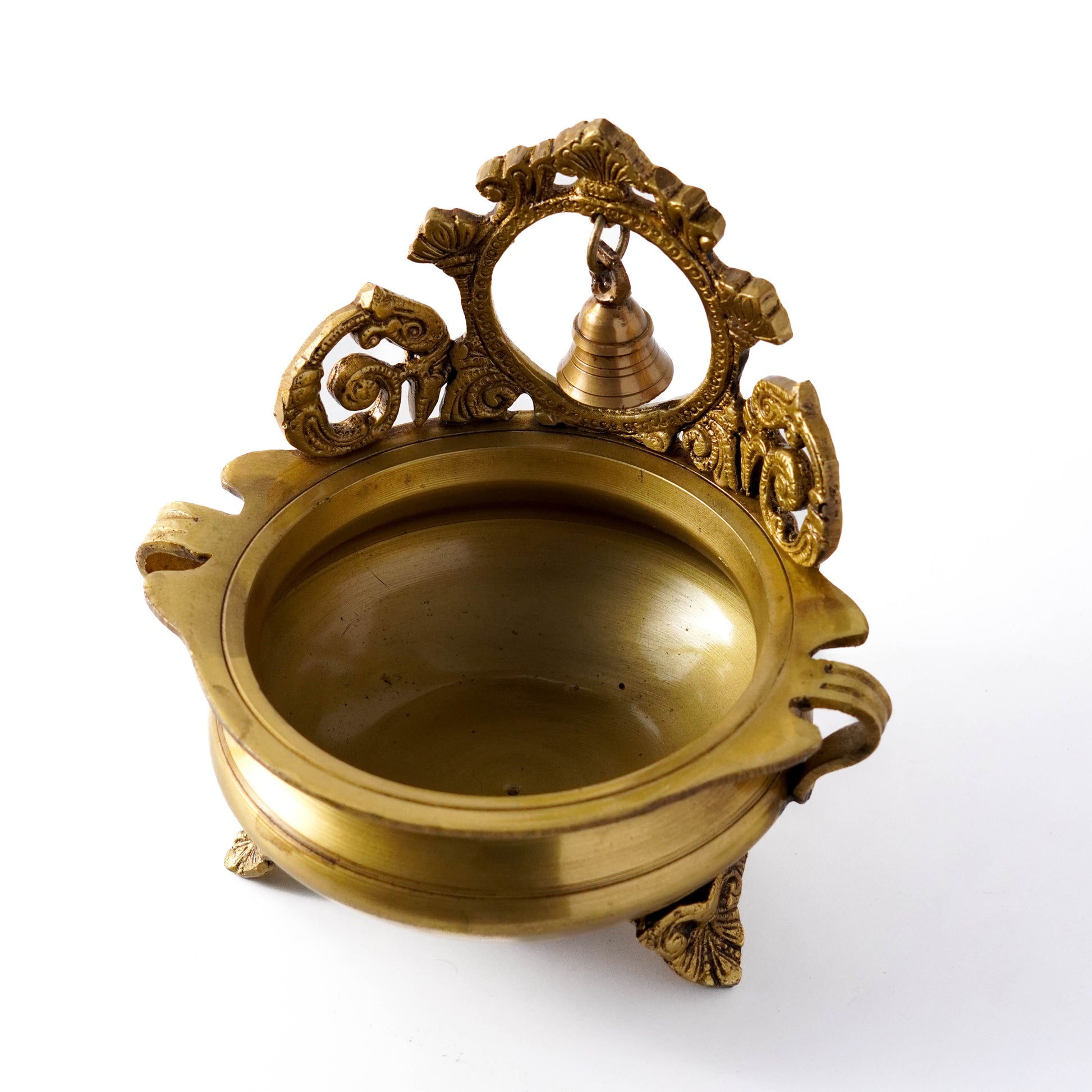 Handmade Brass Urli with Center Bell - Traditional Home and Pooja Decor | VARYRA - VARYRA