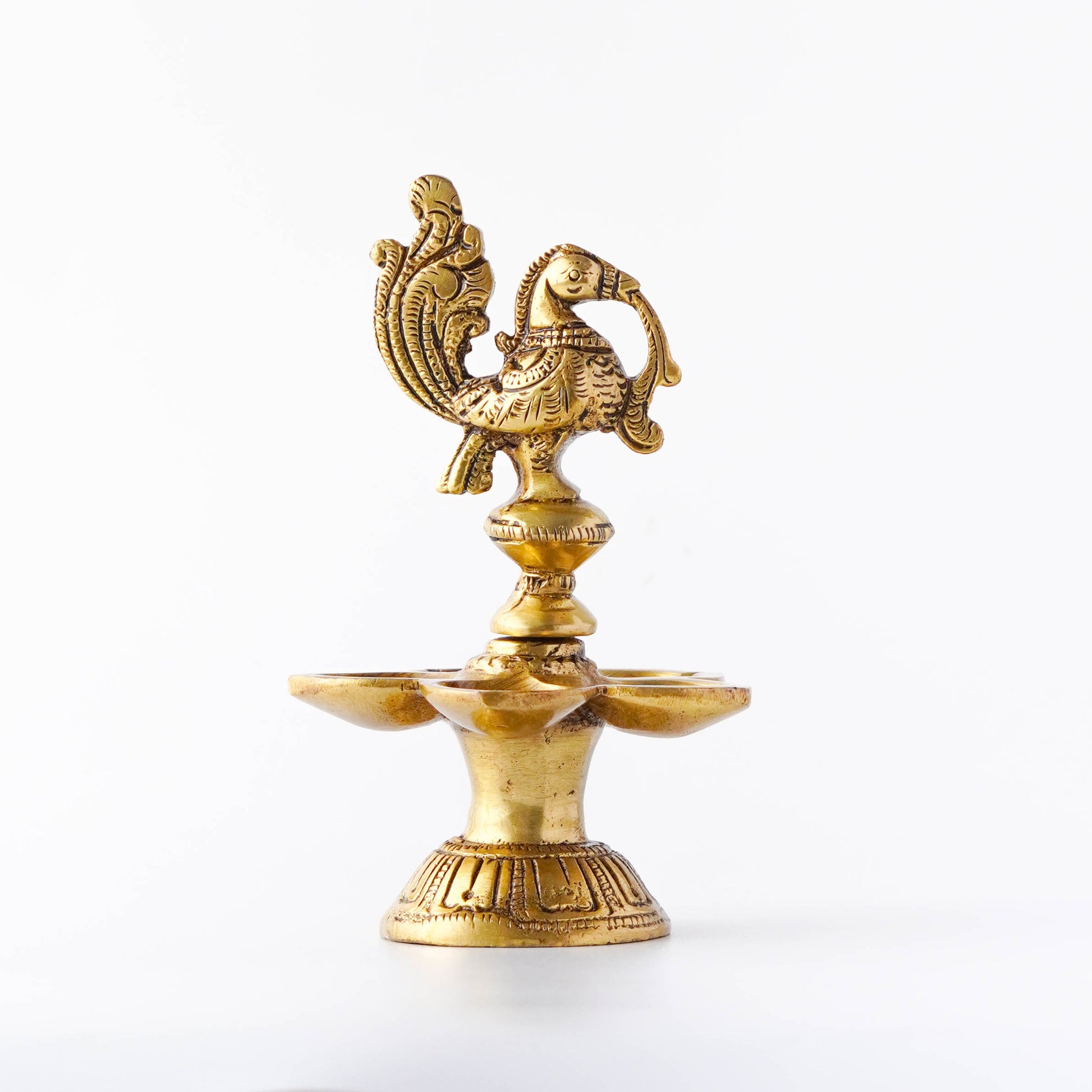 Annapakshi Bird Panch Diya, Brass Deepak for Home Decor | VARYRA - VARYRA