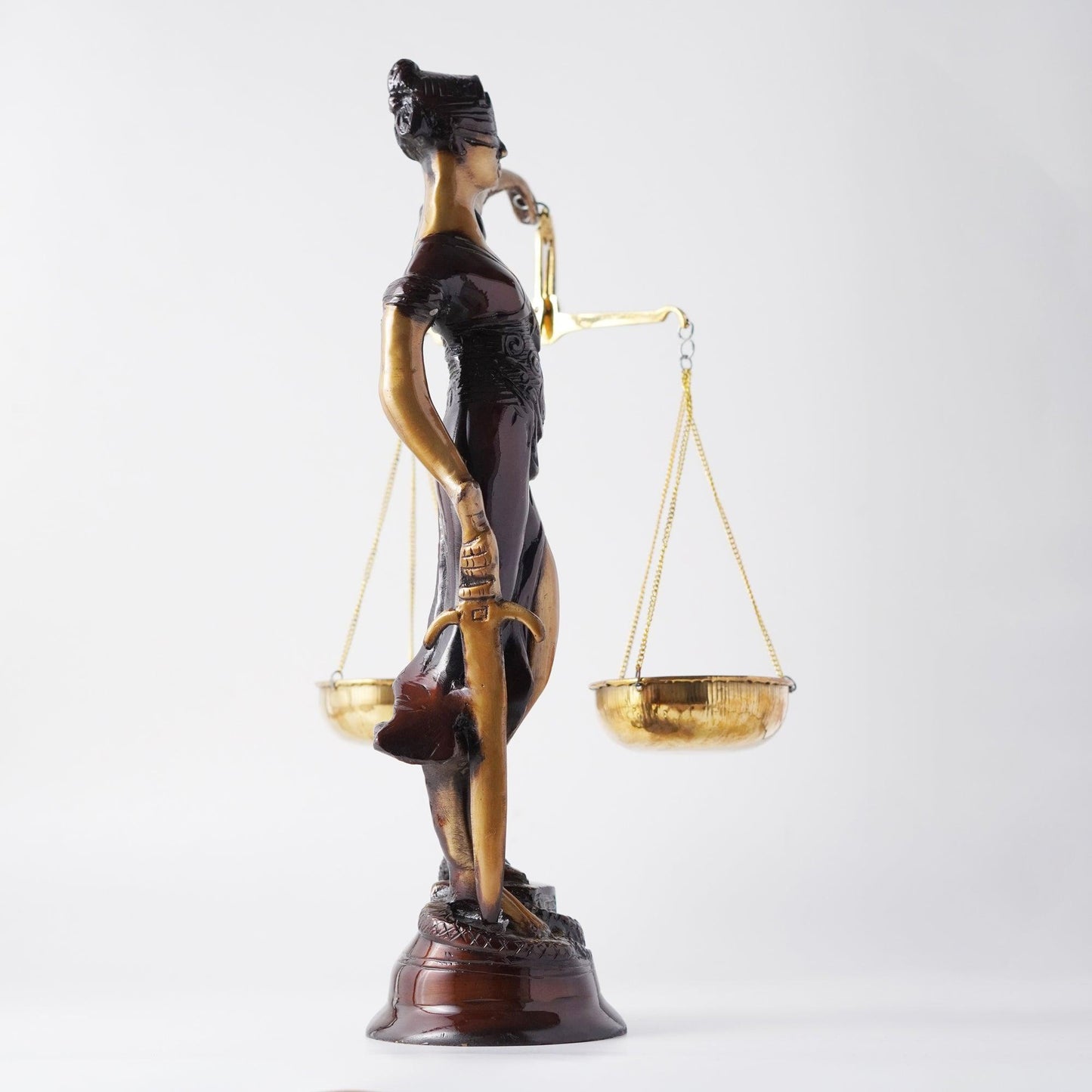 Antique Brass Lady Justice Figurine - Unique Office and Home Decor | VARYRA - VARYRA