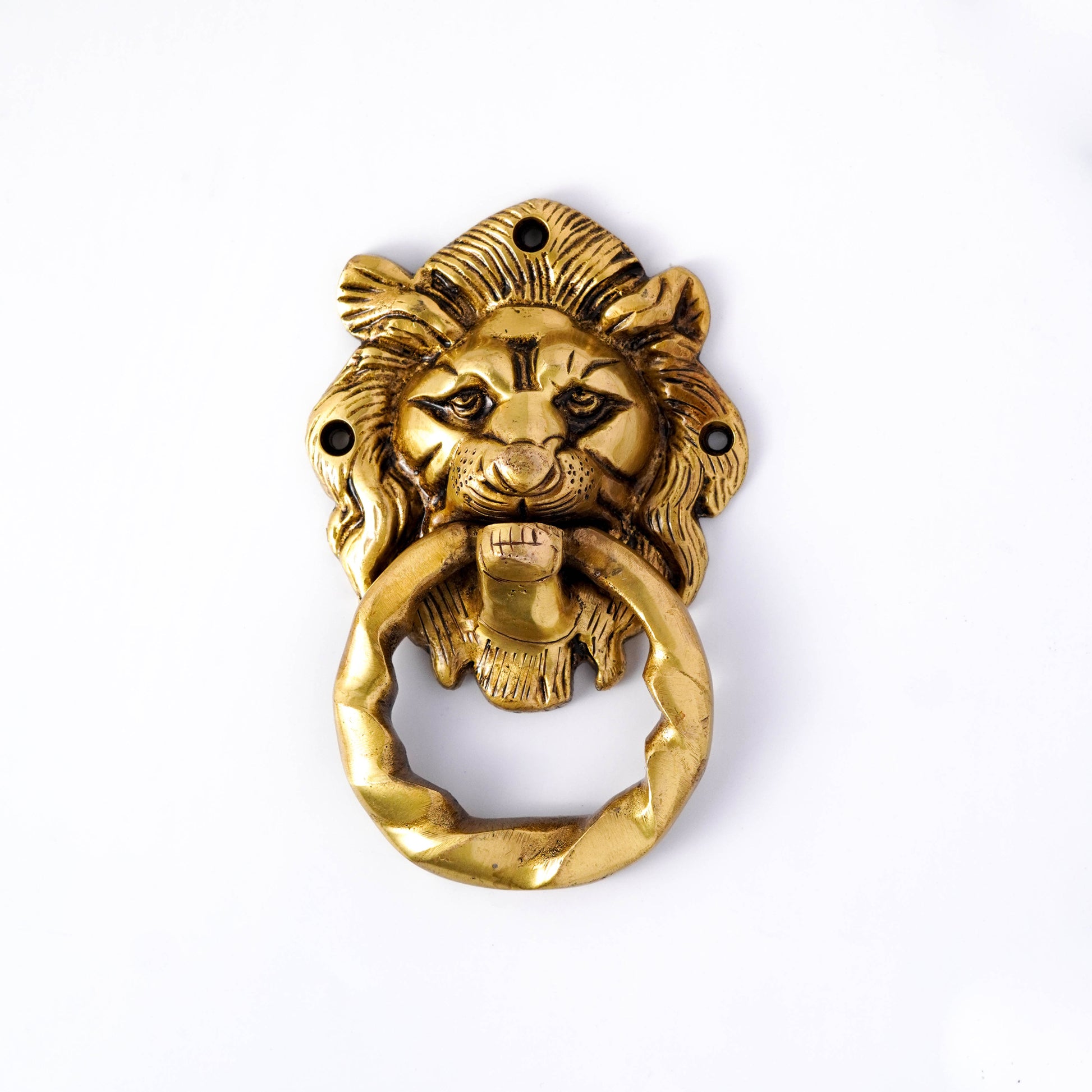 lion door knocker with wavy ring brass by varyra