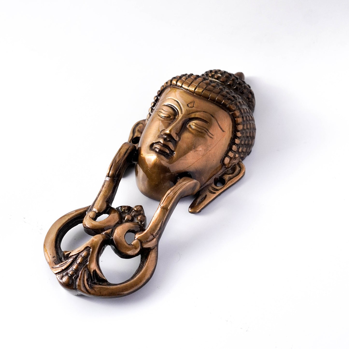 buddha head brass door knocker brown by varyra