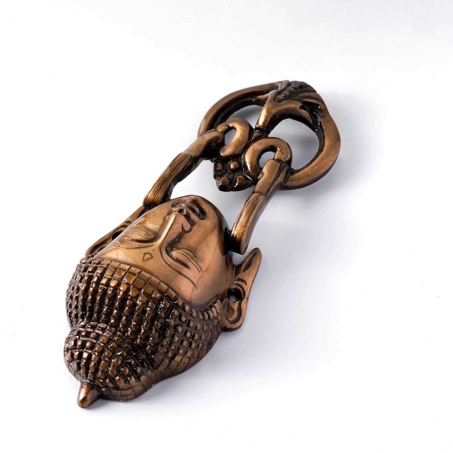 buddha head brass door knocker brown by varyra