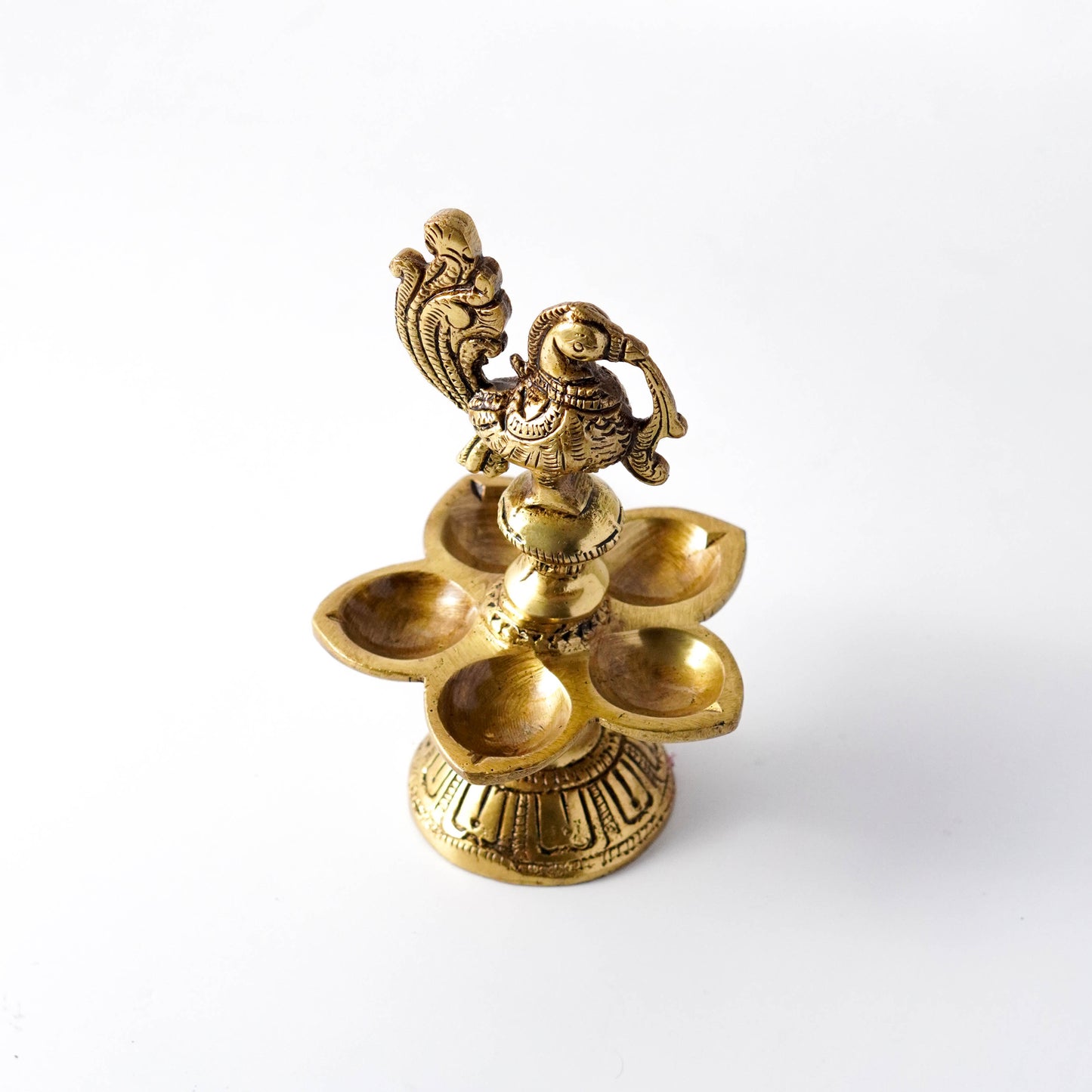 Annapakshi Bird Panch Diya, Brass Deepak for Home Decor | VARYRA - VARYRA