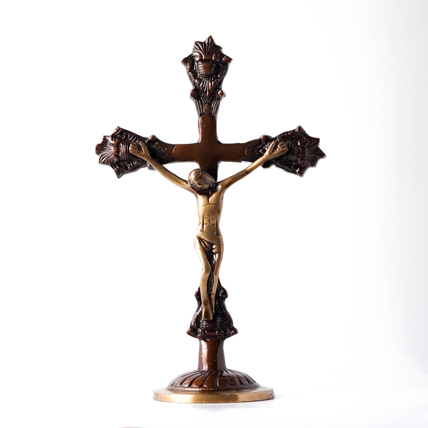 Vintage Brass Jesus Christ Cross - Iconic Christian Home Decor | VARYRA - VARYRA