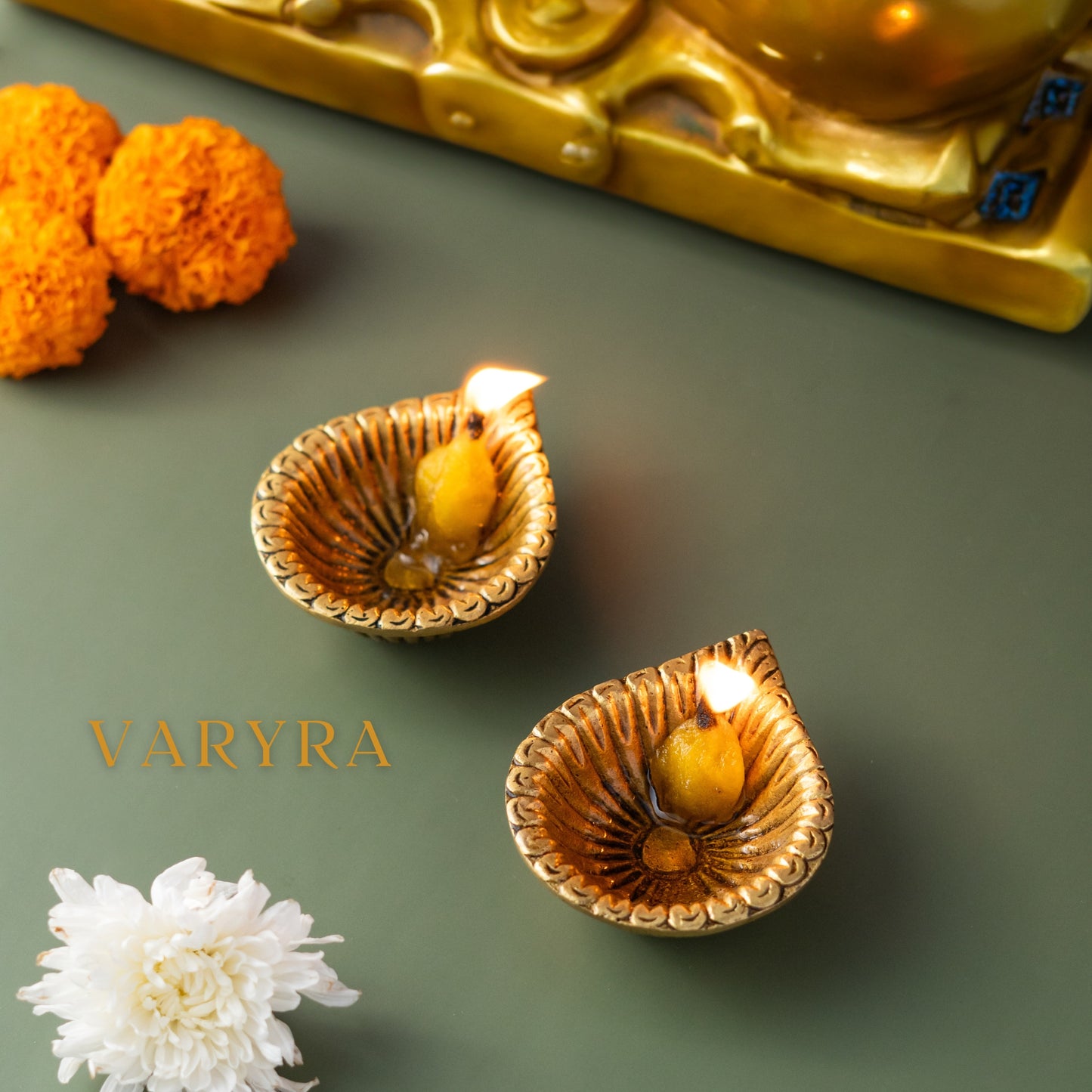 handmade brass diya set for diwali by varyra