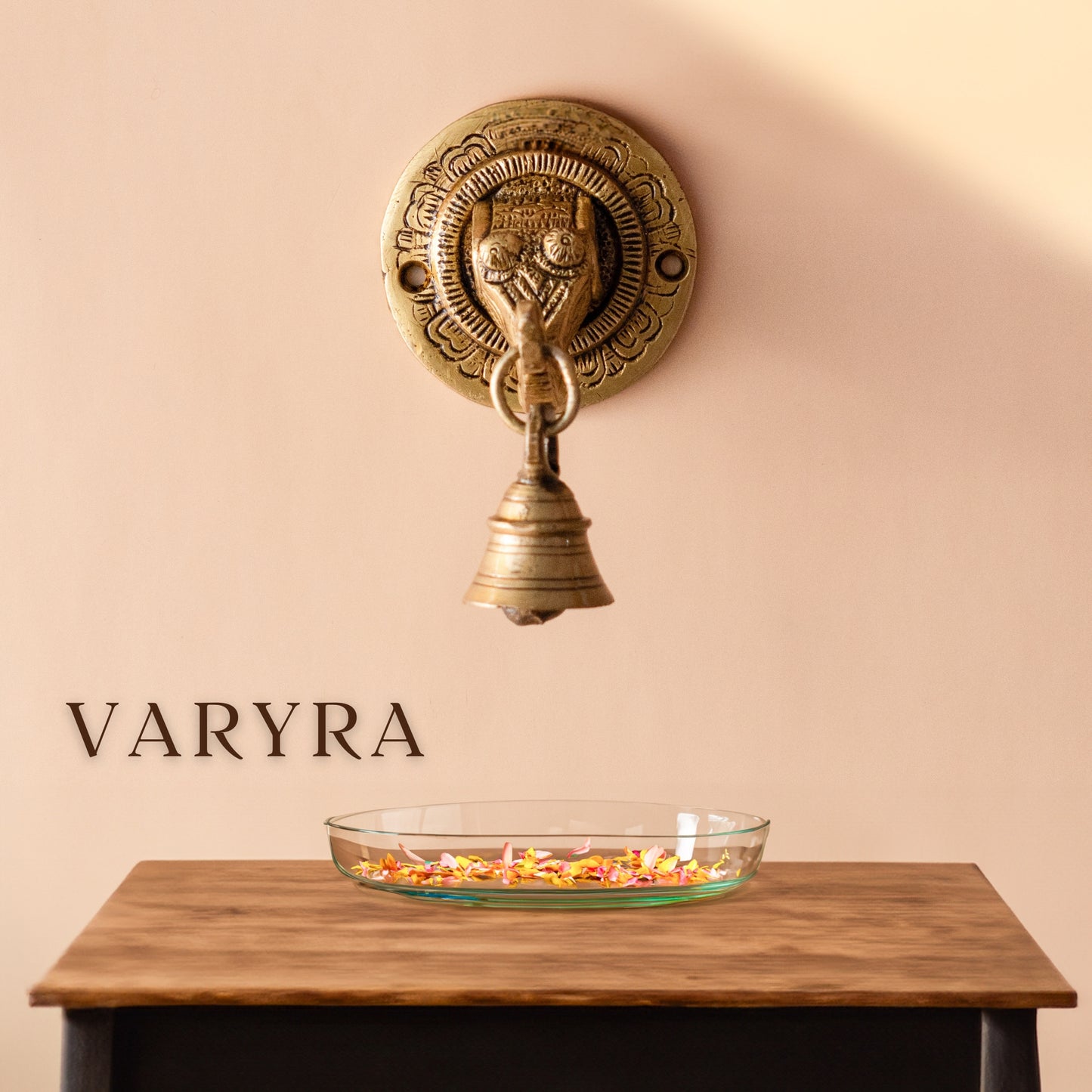 elephant with holy bell wall mount brass wall decor by varyra