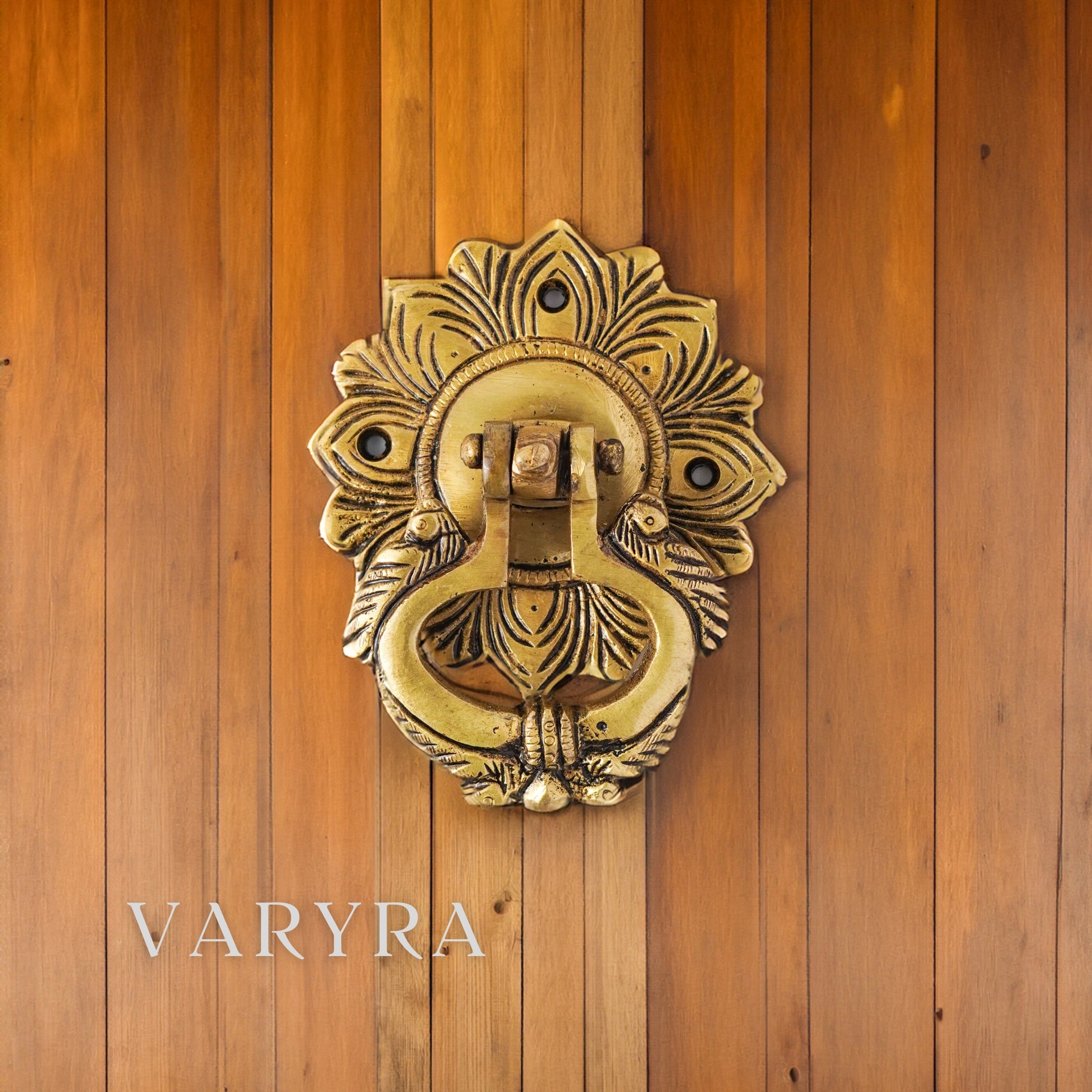 floral pattern brass door knocker by varyra