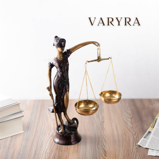 lady justice brass figurine by varyra