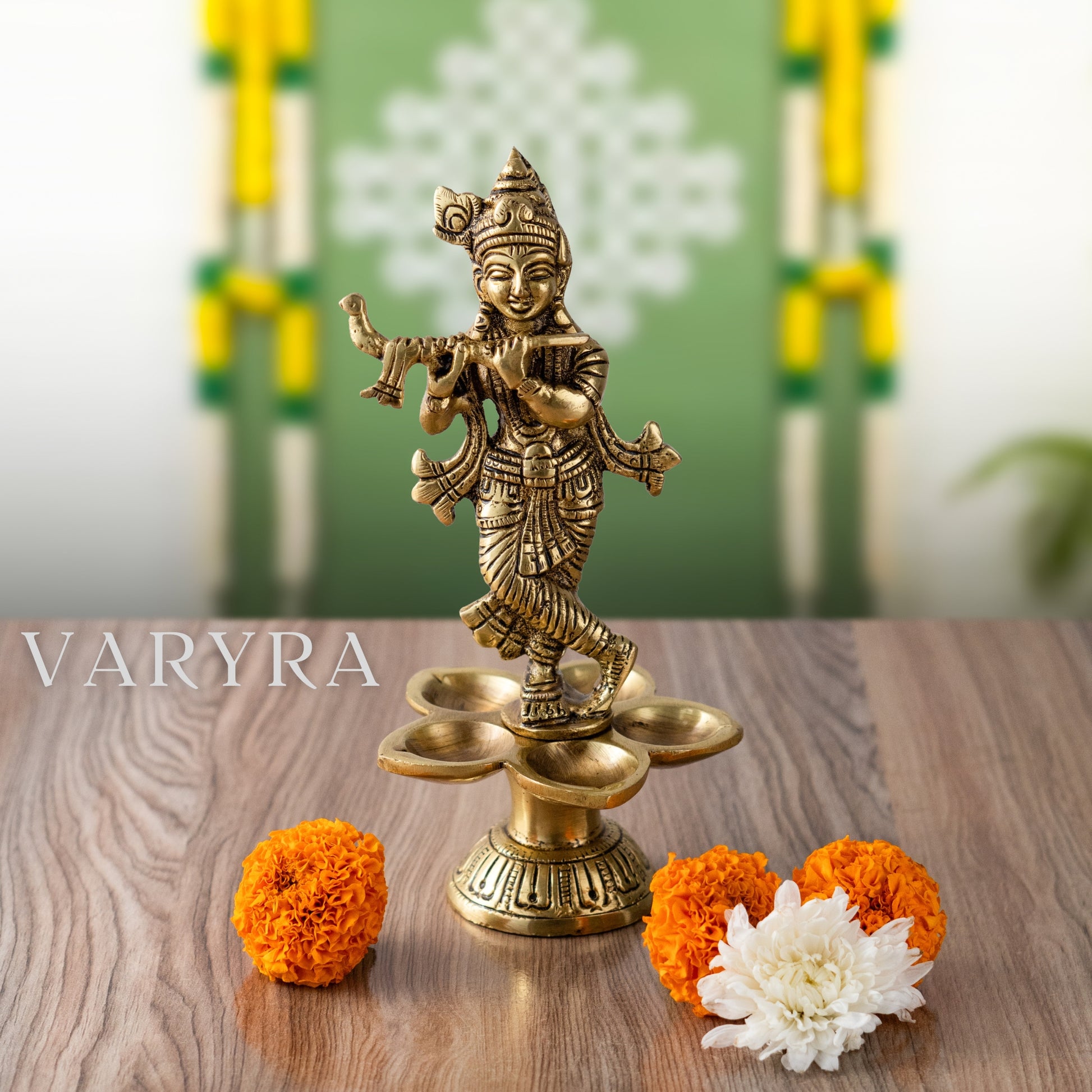 krishna brass diya for home decor by varyra