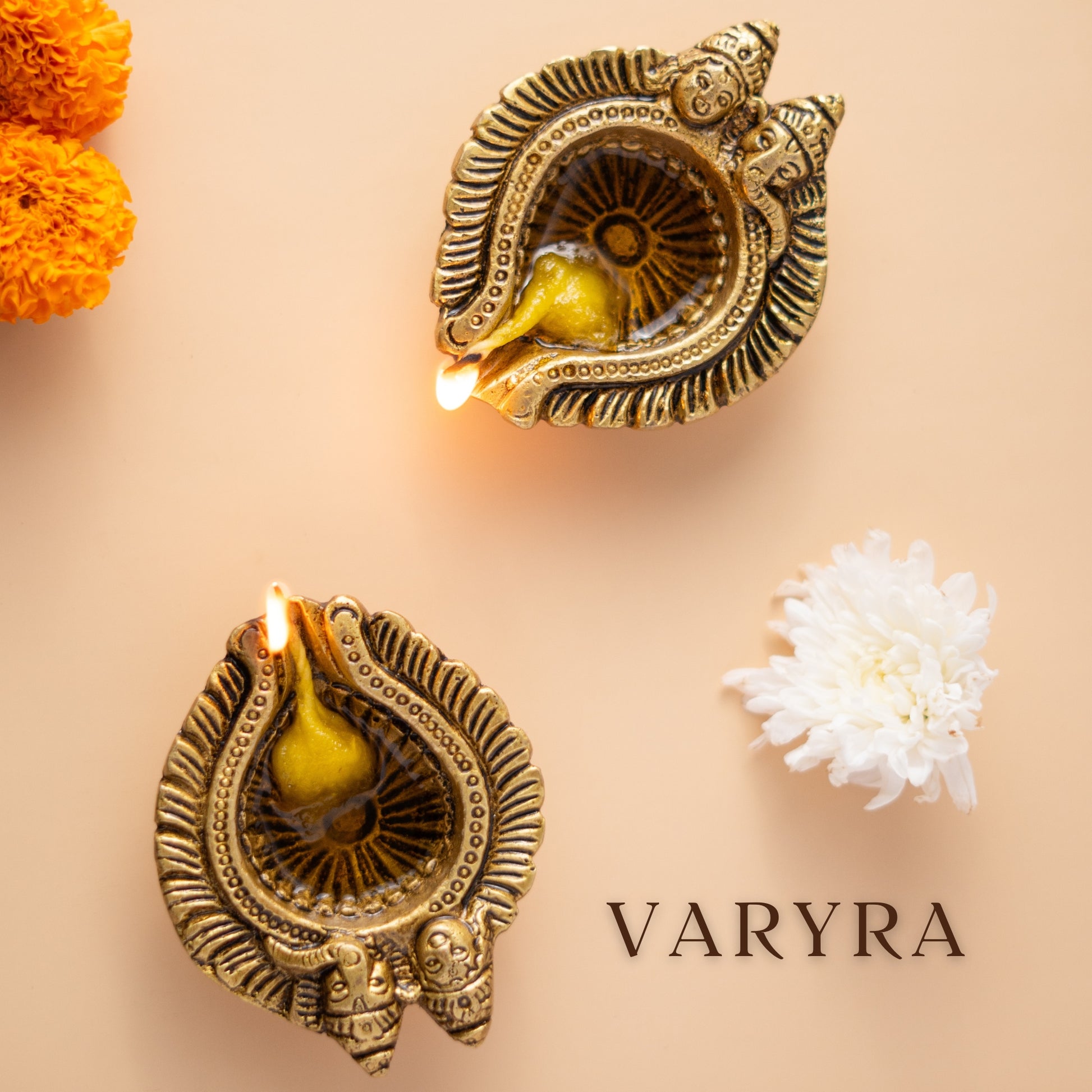 lakshmi ganesh brass diya by varyra