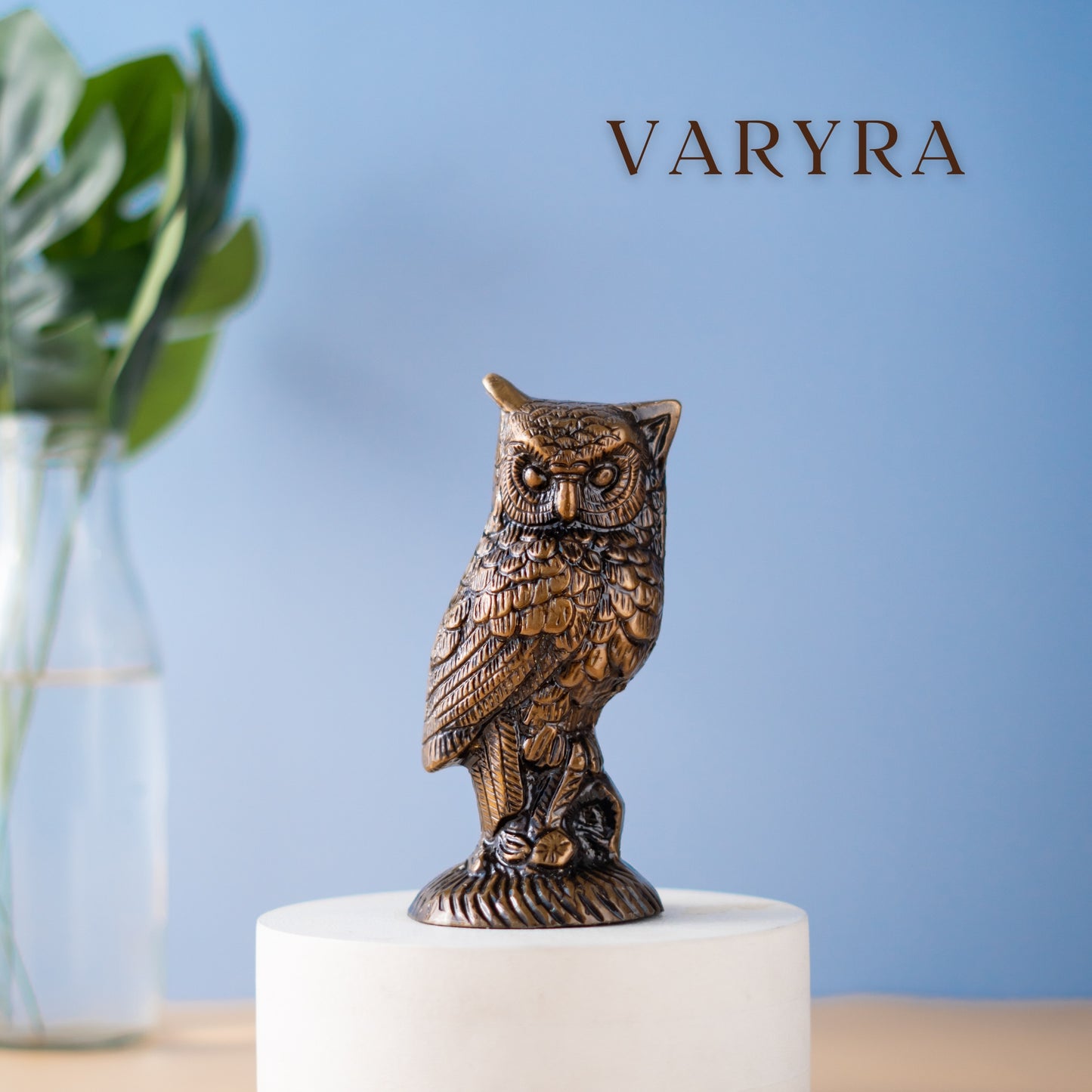 vintage brass owl showpiece for home decor by varyra