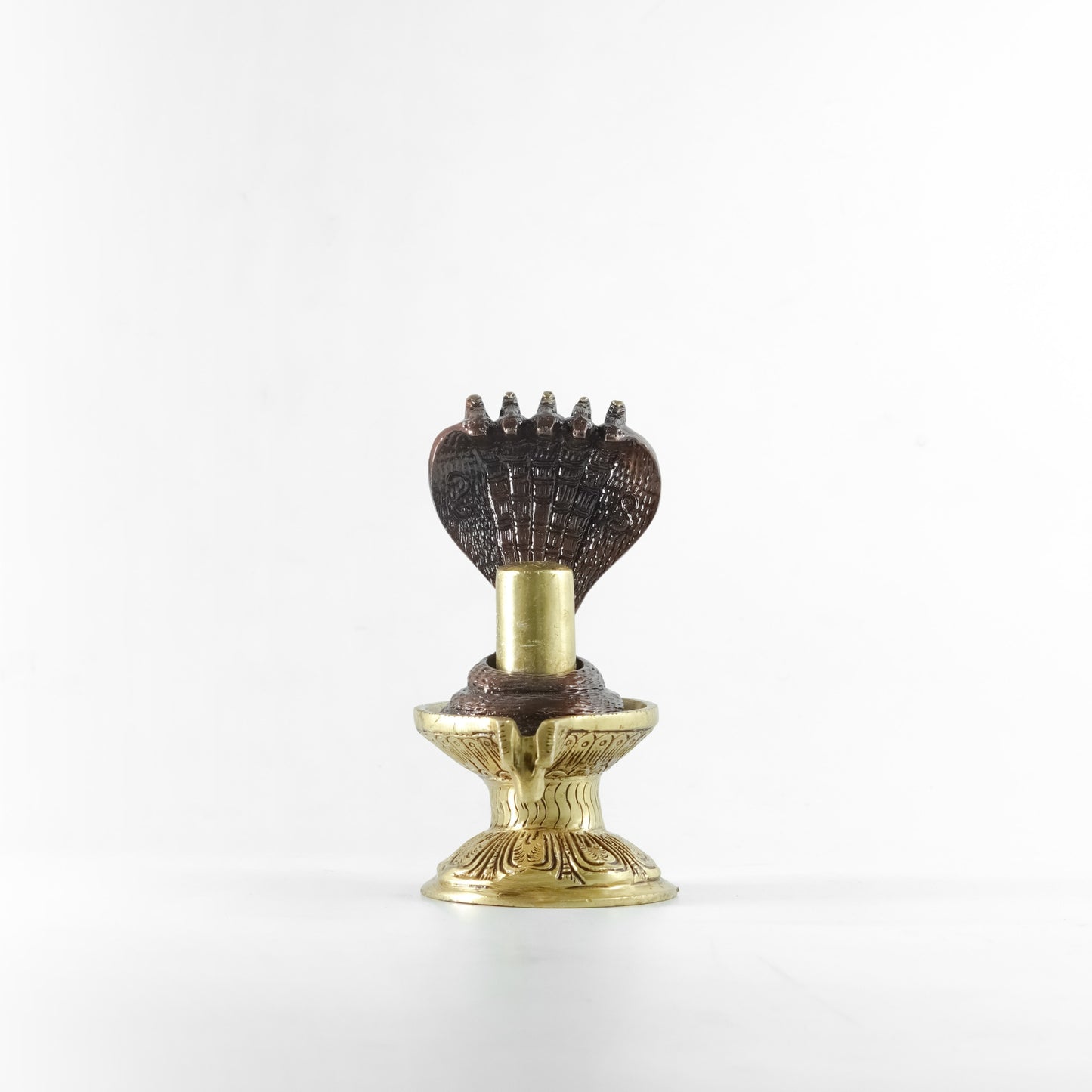 Shivling with Holy Snake, Pooja Home Decor, Brass | VARYRA - VARYRA