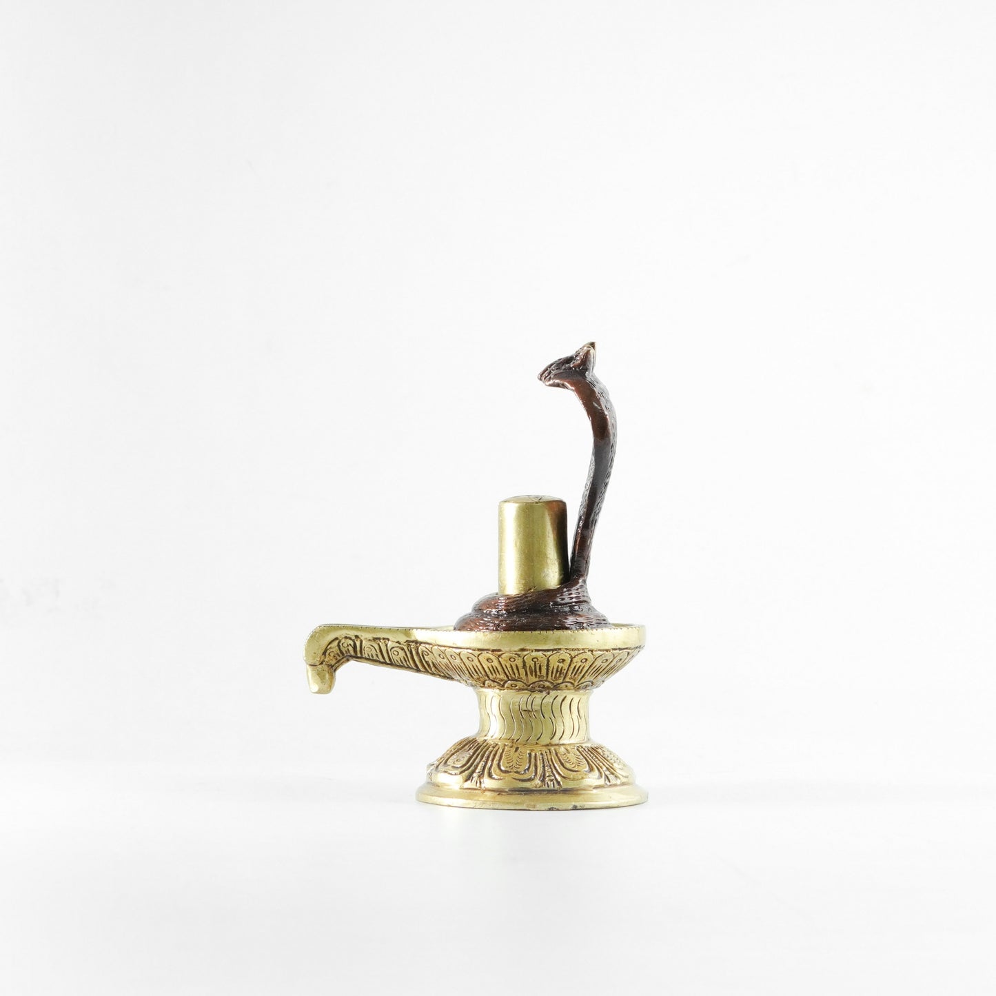 Shivling with Holy Snake, Pooja Home Decor, Brass | VARYRA - VARYRA