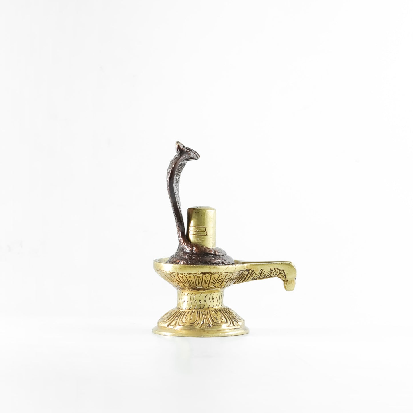 Shivling with Holy Snake, Pooja Home Decor, Brass | VARYRA - VARYRA