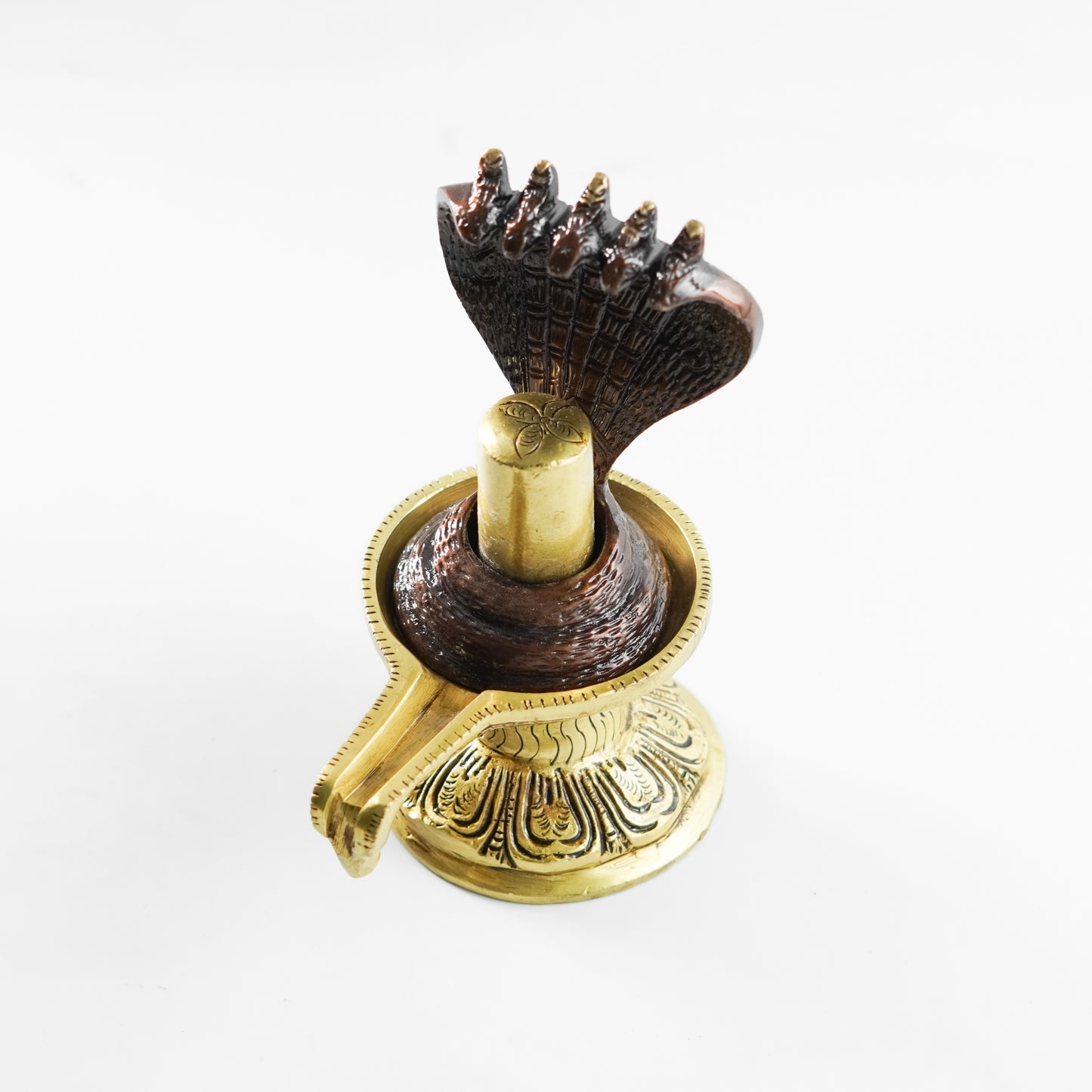 Shivling with Holy Snake, Pooja Home Decor, Brass | VARYRA - VARYRA