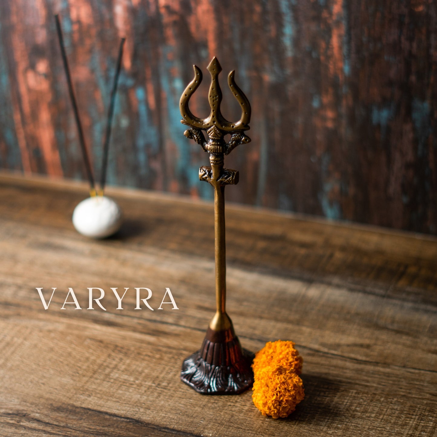 Trishul Pooja Decor, Symbol of Lord Shiva, Brass | VARYRA - VARYRA