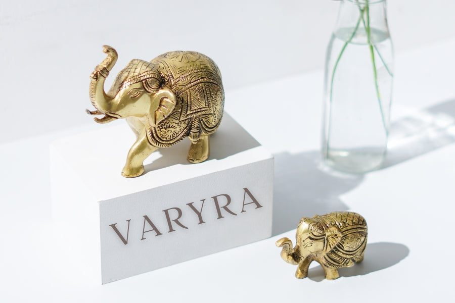 varyra elephant miniature showpiece set ethnic