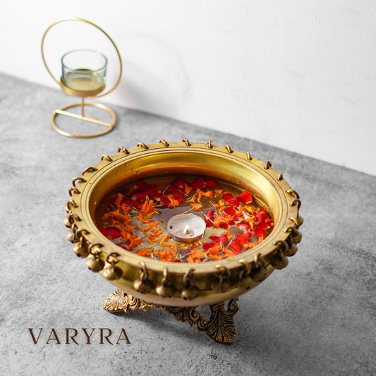 antique brass urli bowl decor by varyra