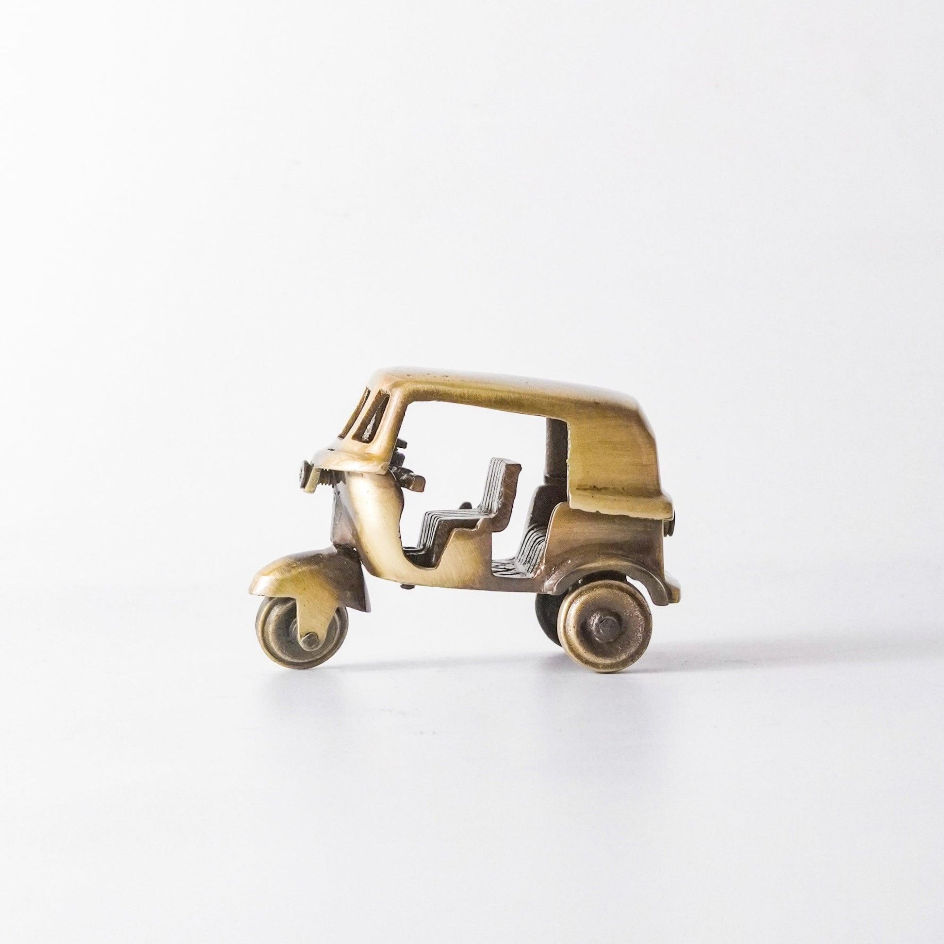 Auto Rickshaw Curio Miniature Showpiece, Brass | VARYRA - VARYRA