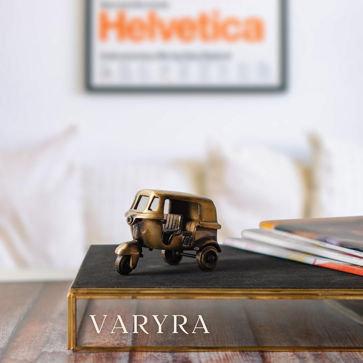 Auto Rickshaw Curio Miniature Showpiece, Brass | VARYRA - VARYRA