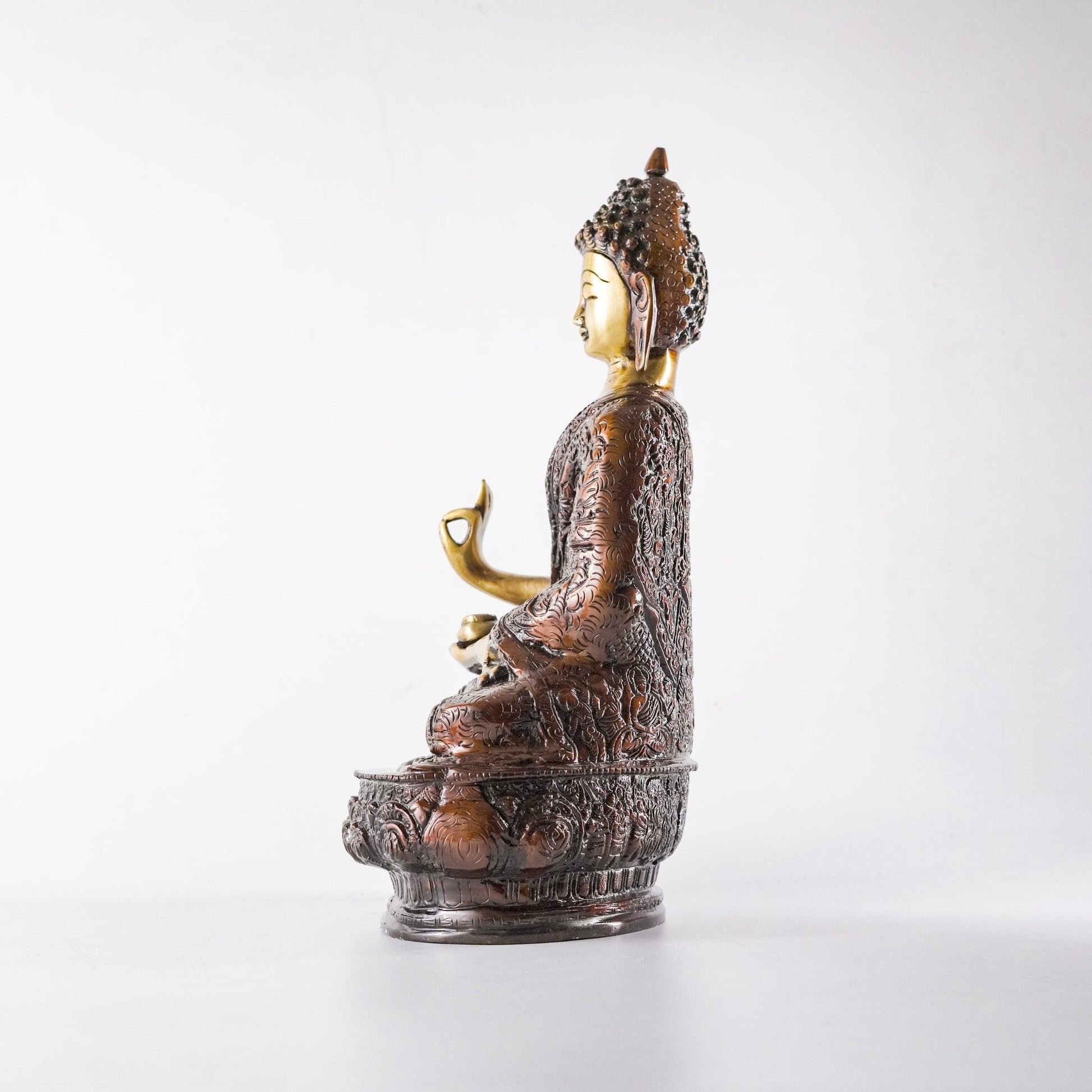 Buddha Meditating Statue, Brass, 5.04 Kilograms | VARYRA - VARYRA