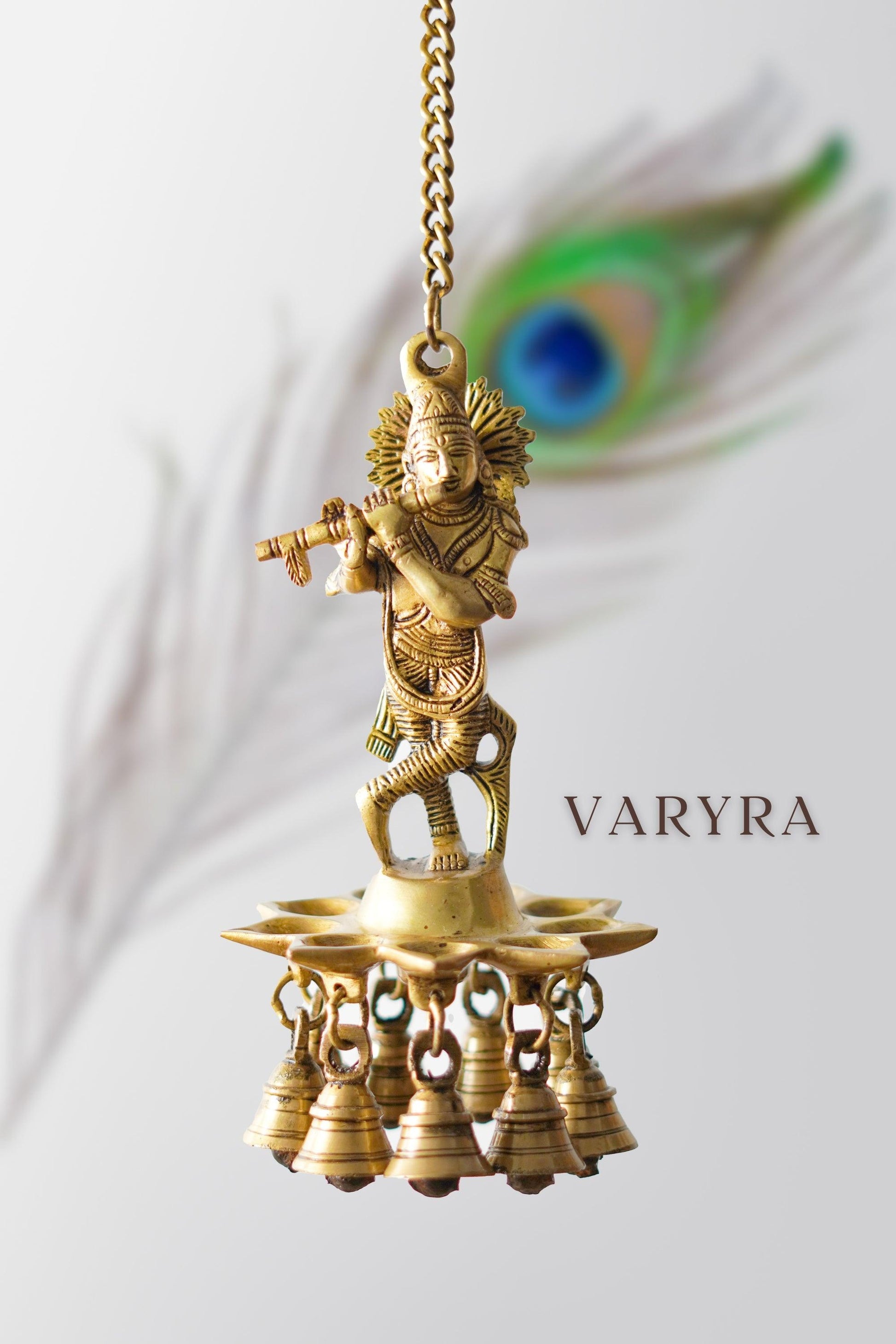 Krishna Wall Hanging Trail, Brass Wall Decor | VARYRA - VARYRA