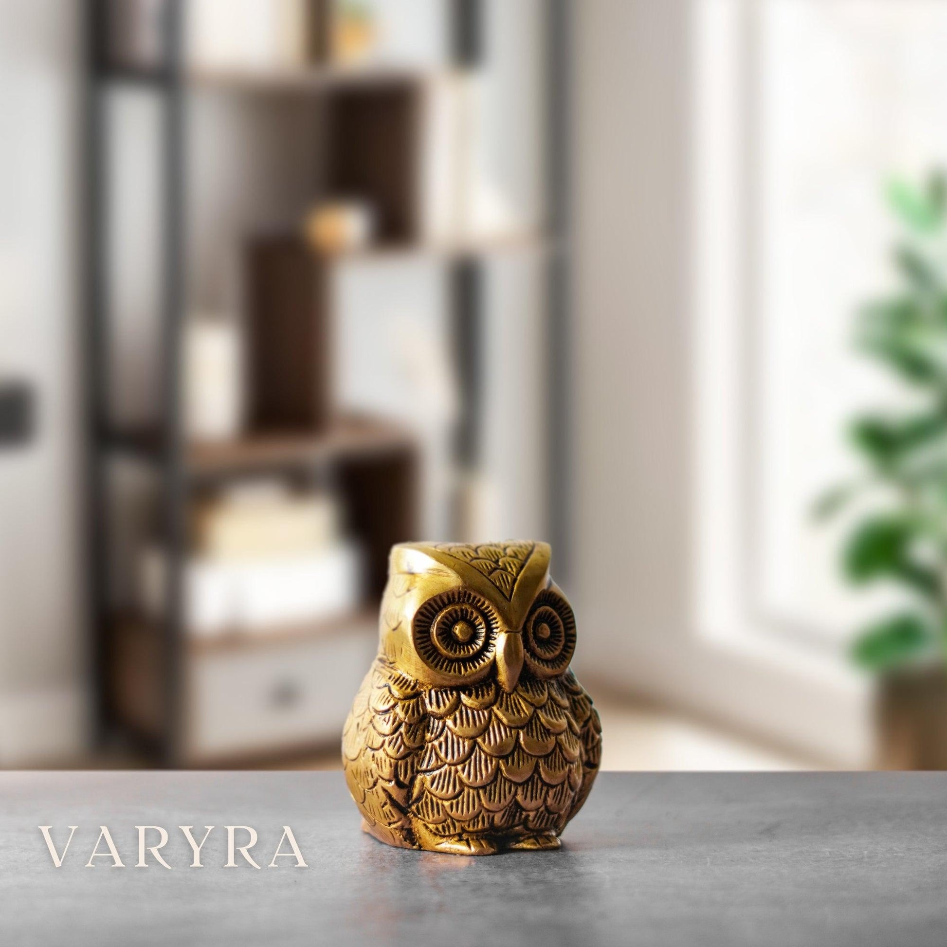 Owl Vintage Miniature Brass Showpiece, M | VARYRA - VARYRA