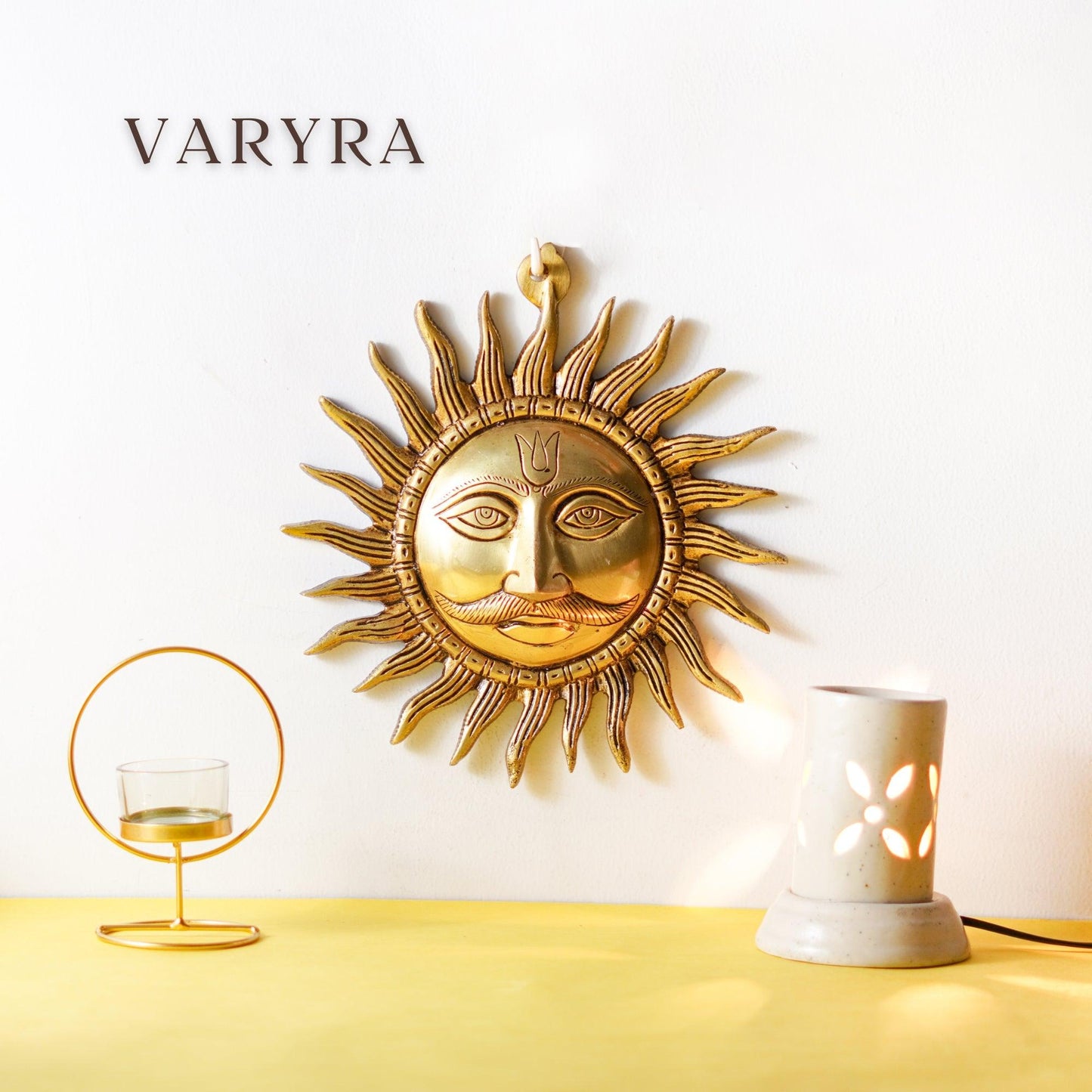 Sun Prakhar Wall Hanging, Brass Home Decor | VARYRA - VARYRA