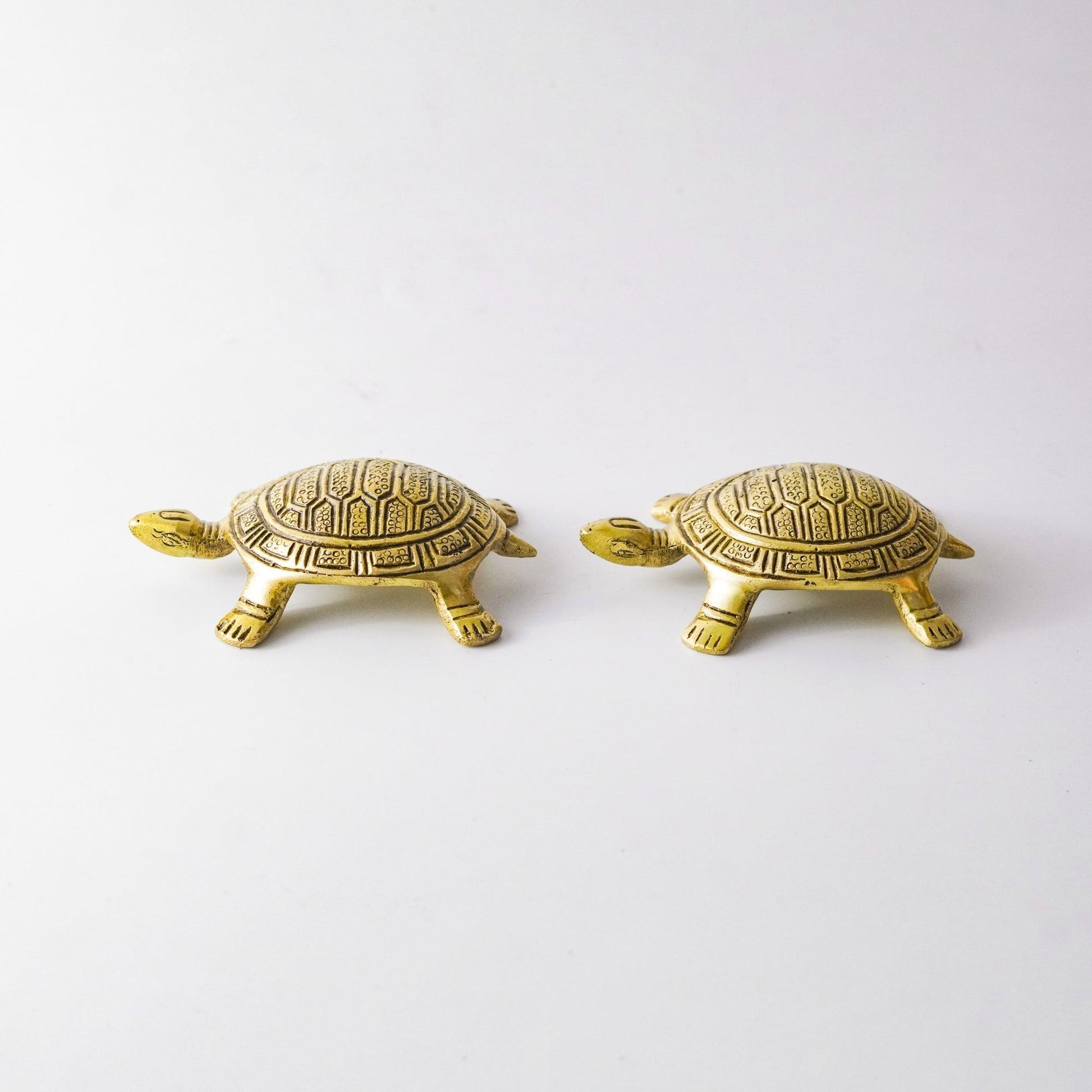 Turtle Vintage Miniature Showpiece, Set, Brass, S | VARYRA - VARYRA