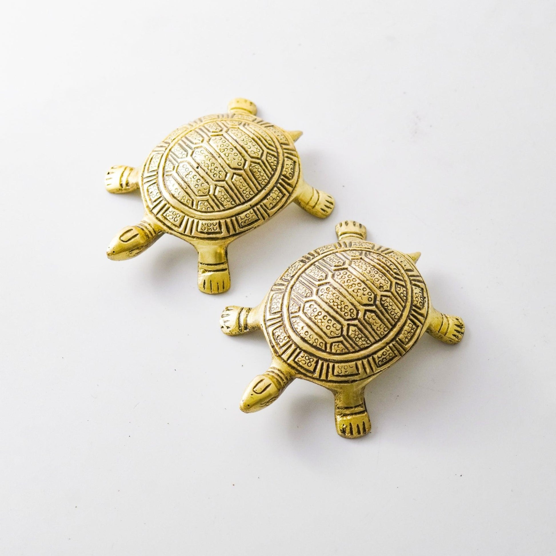 Turtle Vintage Miniature Showpiece, Set, Brass, S | VARYRA - VARYRA