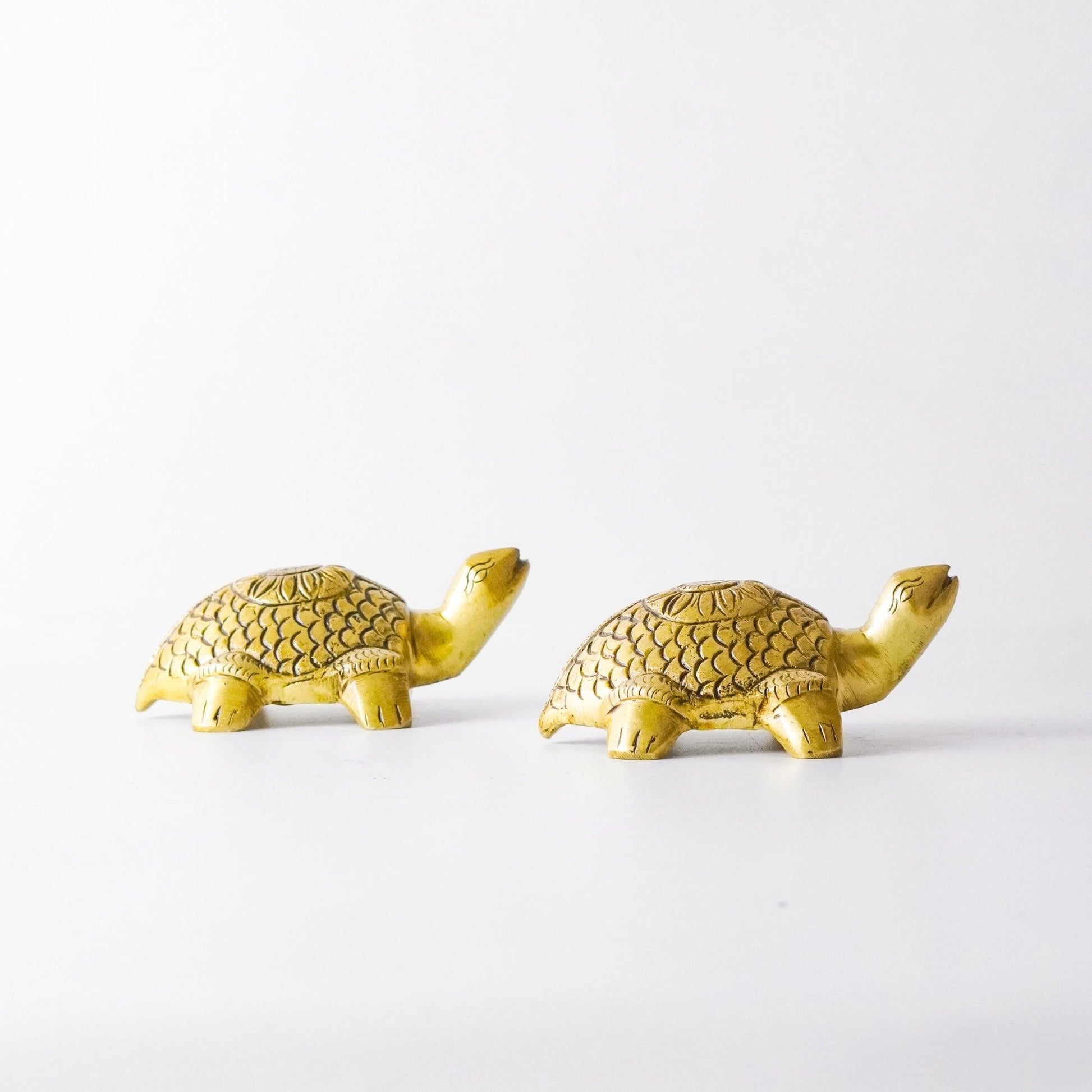 Turtle Vintage Miniature Showpiece, Set, Brass, M | VARYRA - VARYRA