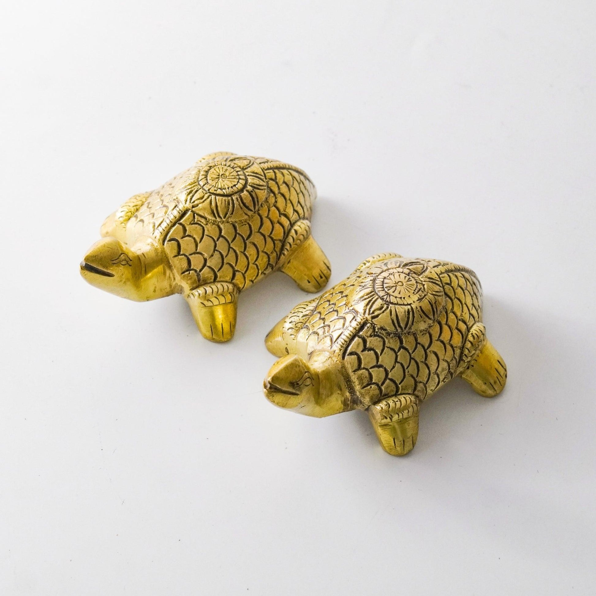 Turtle Vintage Miniature Showpiece, Set, Brass, M | VARYRA - VARYRA