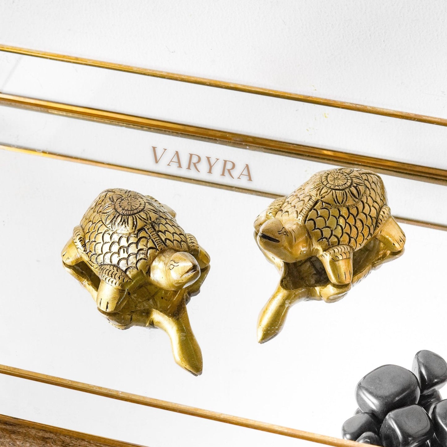 varyra turtle pair showpiece brass home decor medium size