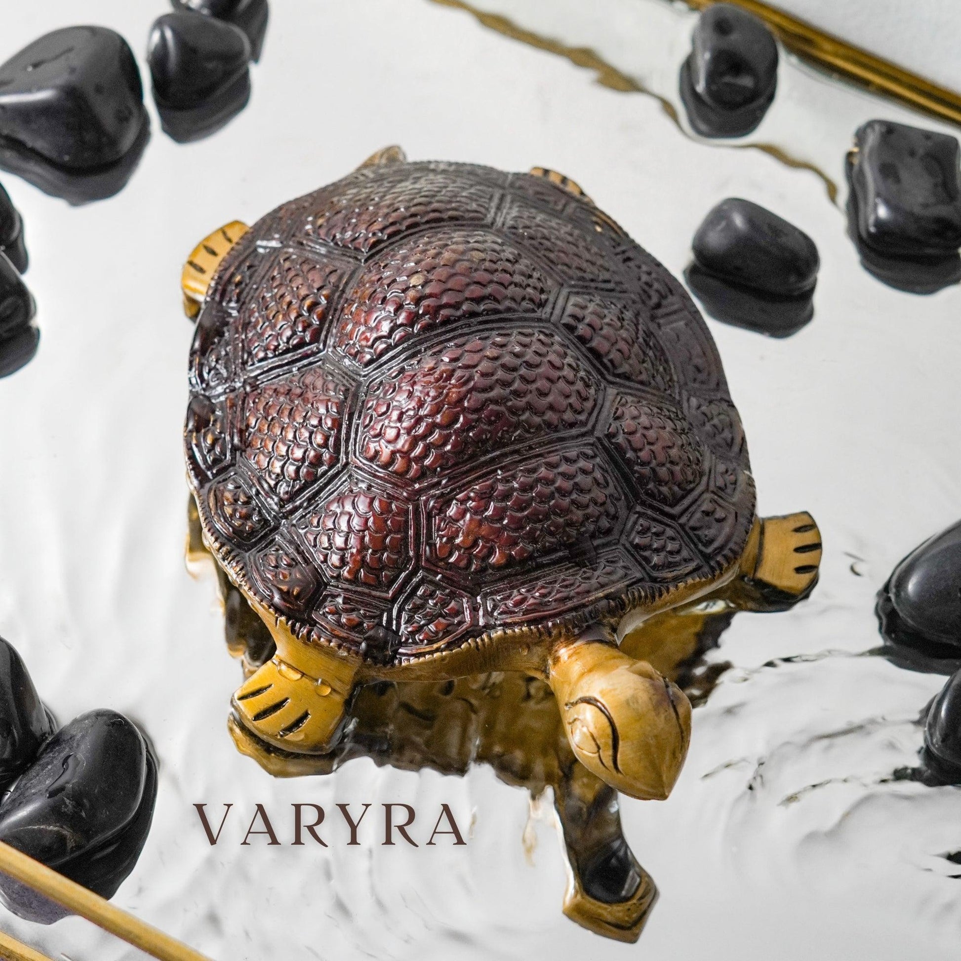 Turtle Vintage Miniature Showpiece, Brass, L | VARYRA - VARYRA