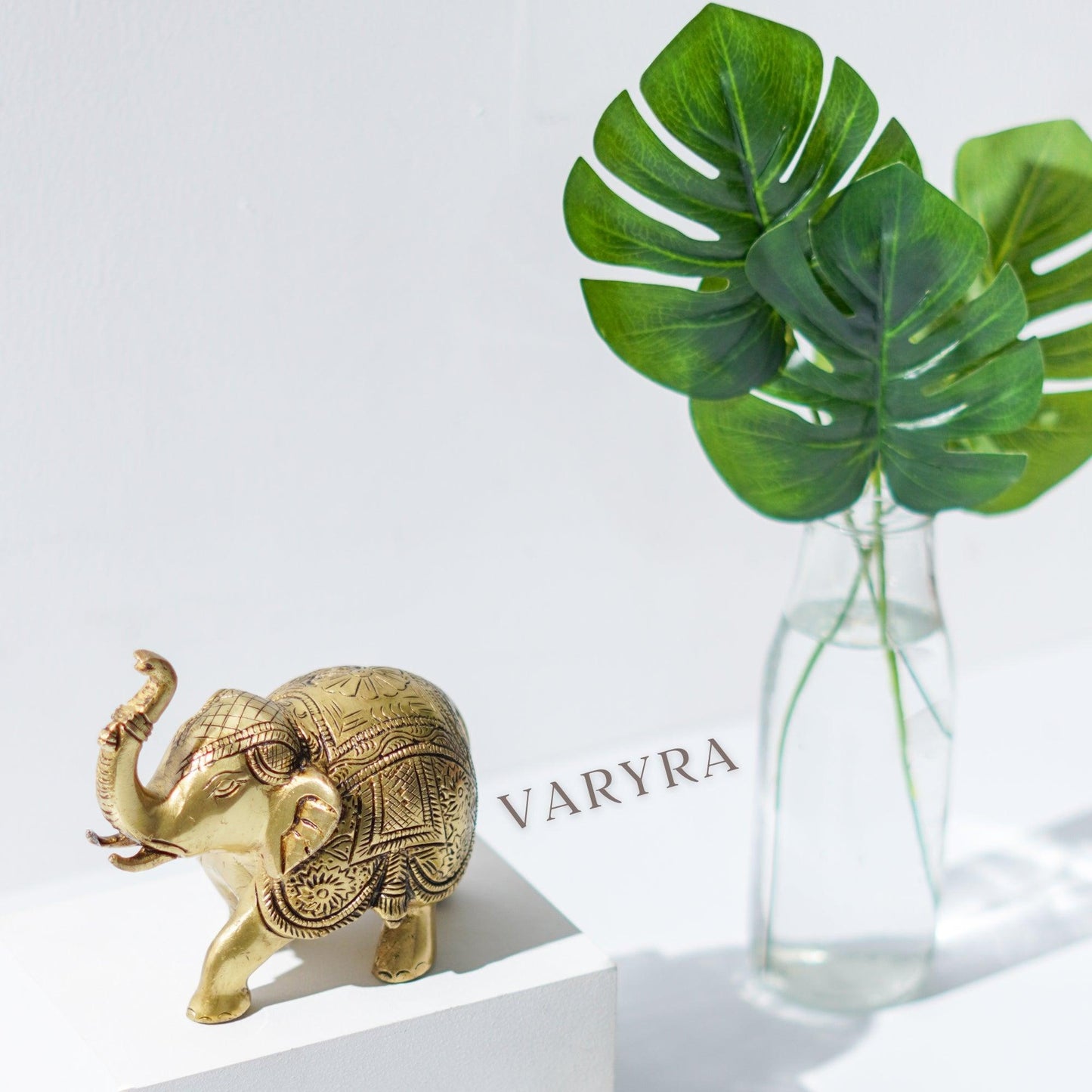 Elephant Showpiece of Royal Mother and Baby, Brass | VARYRA - VARYRA