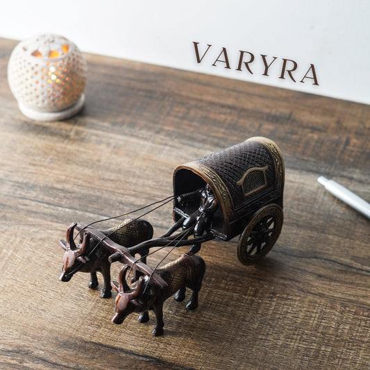 bullock cart showpiece made of brass metal by varyra