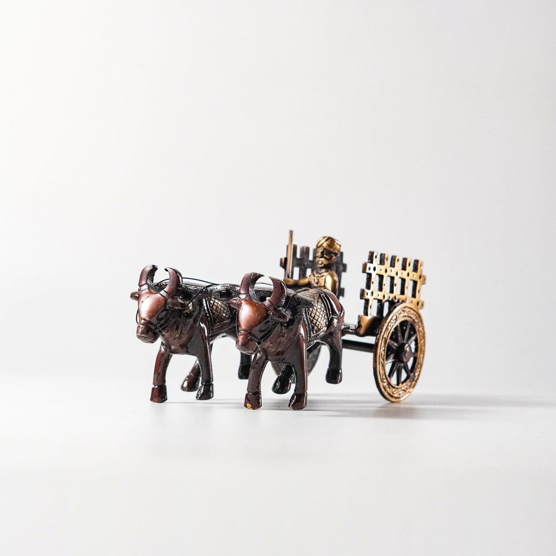 Bullock Cart Showpiece, Brass metal, Vintage Home Decor | VARYRA - VARYRA