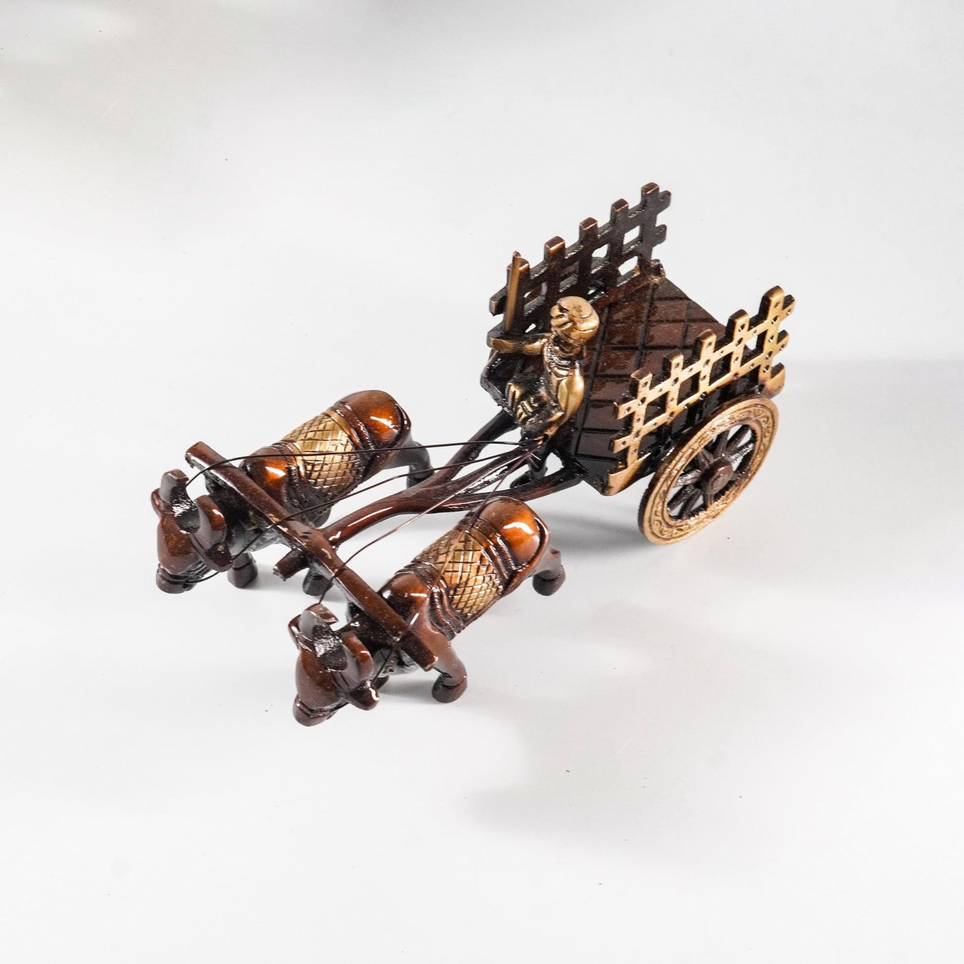 Bullock Cart Showpiece, Brass metal, Vintage Home Decor | VARYRA - VARYRA