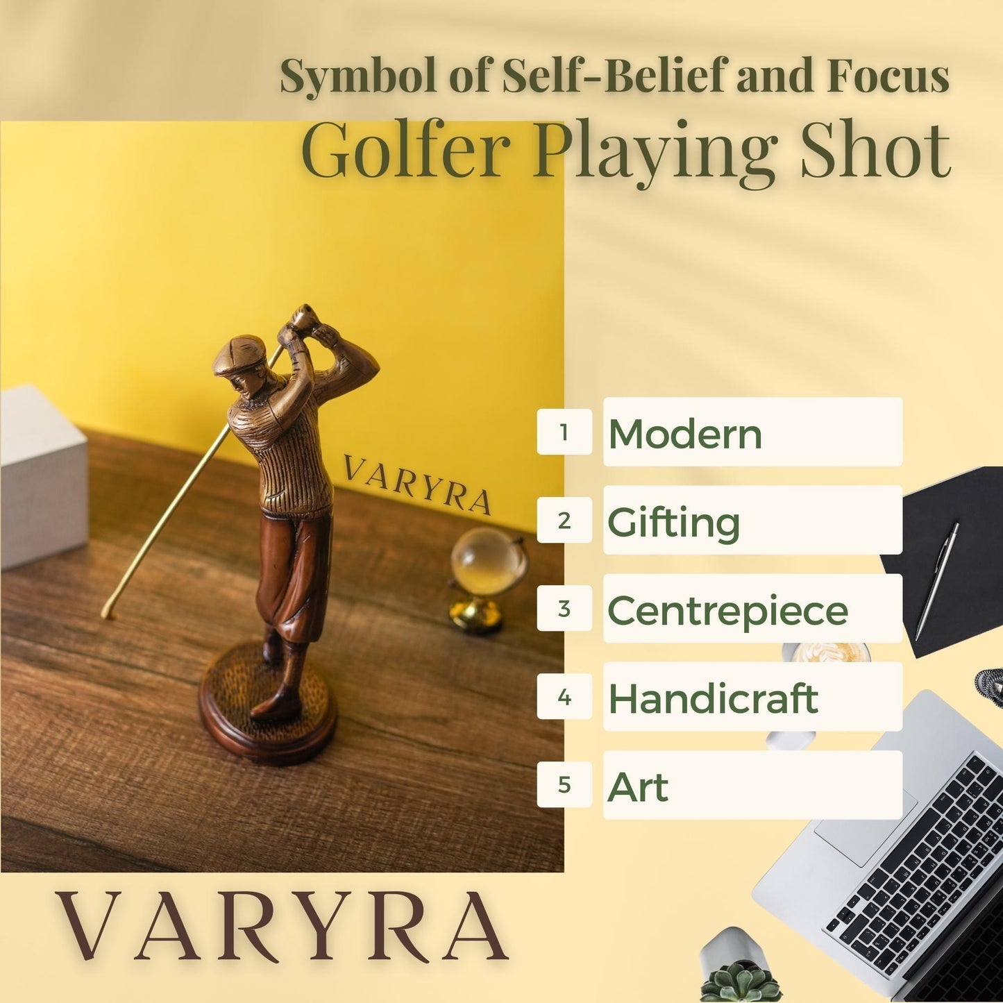 The Golf-Player Modern Showpiece, Metal | VARYRA - VARYRA