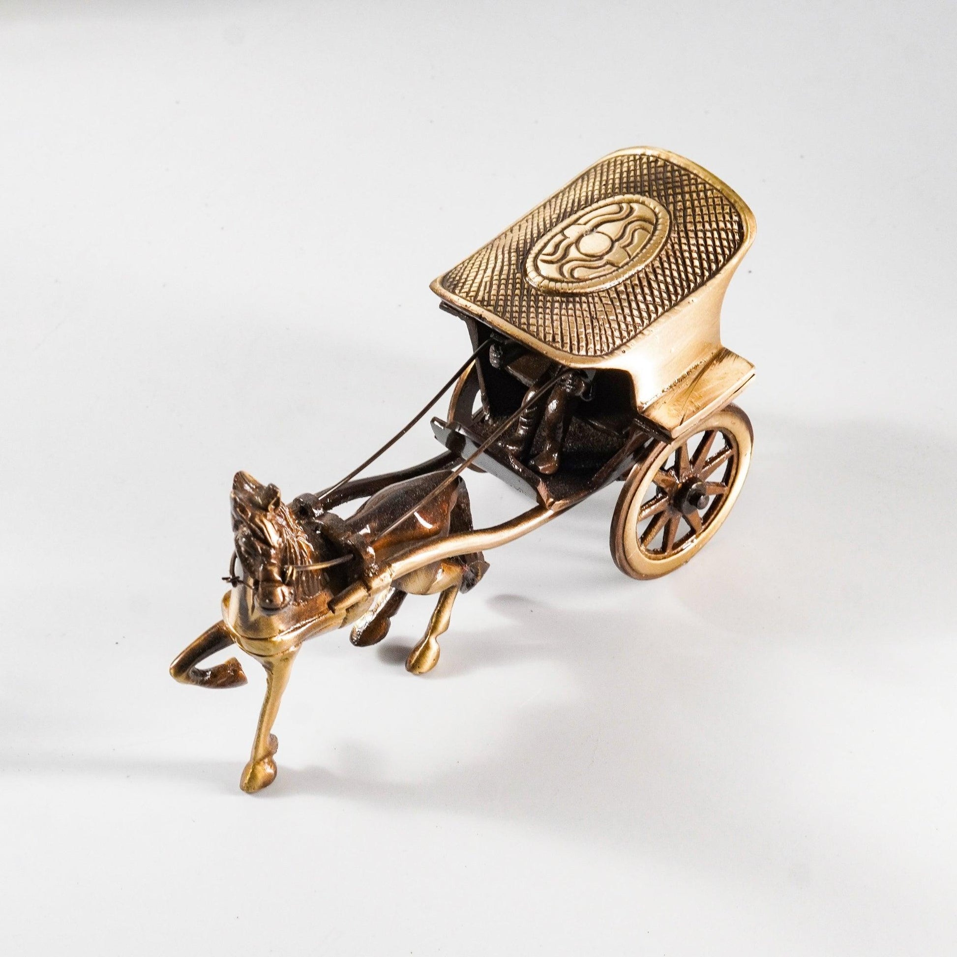 Horse Carriage Miniature Showpiece, Metal | VARYRA - VARYRA